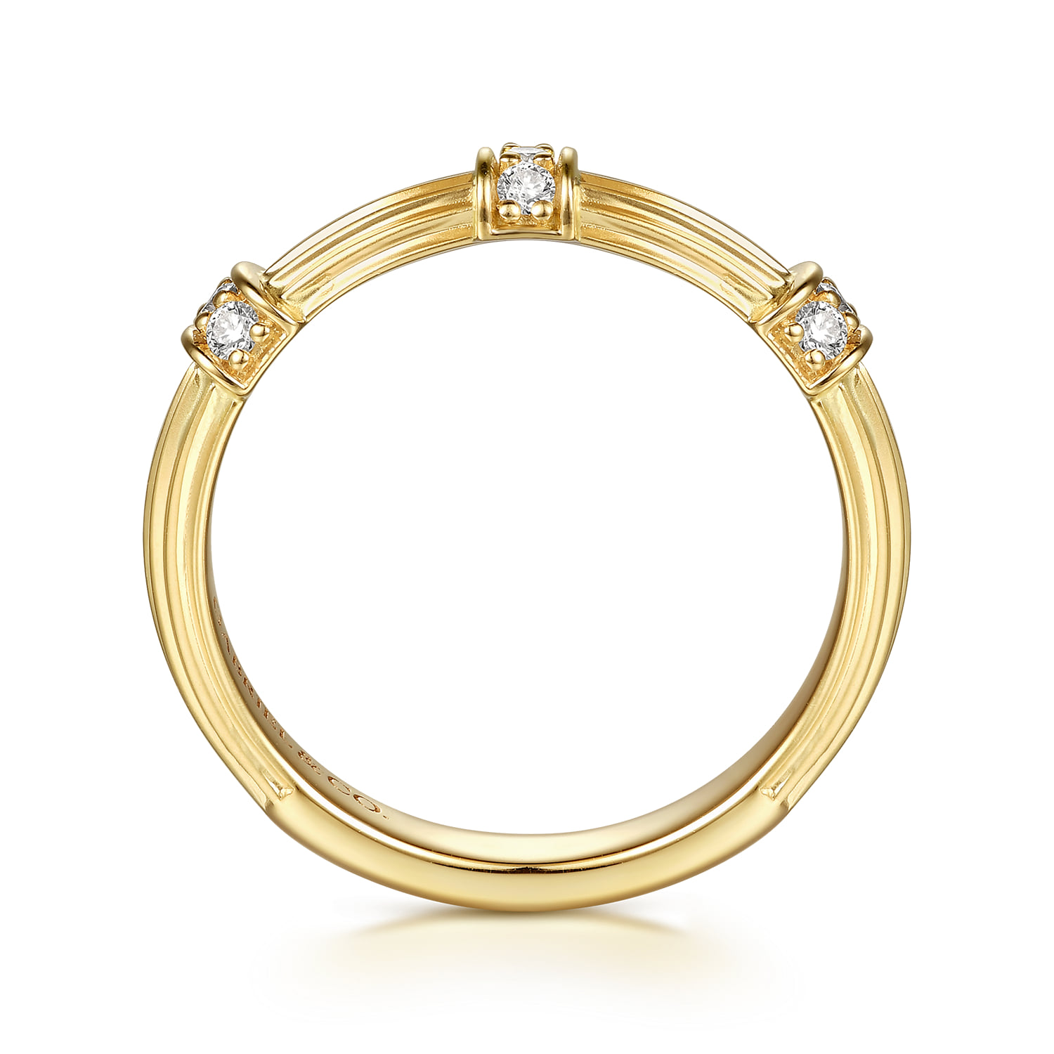 Diamond Matching Wedding Band in 14K Yellow Gold, photograph 2