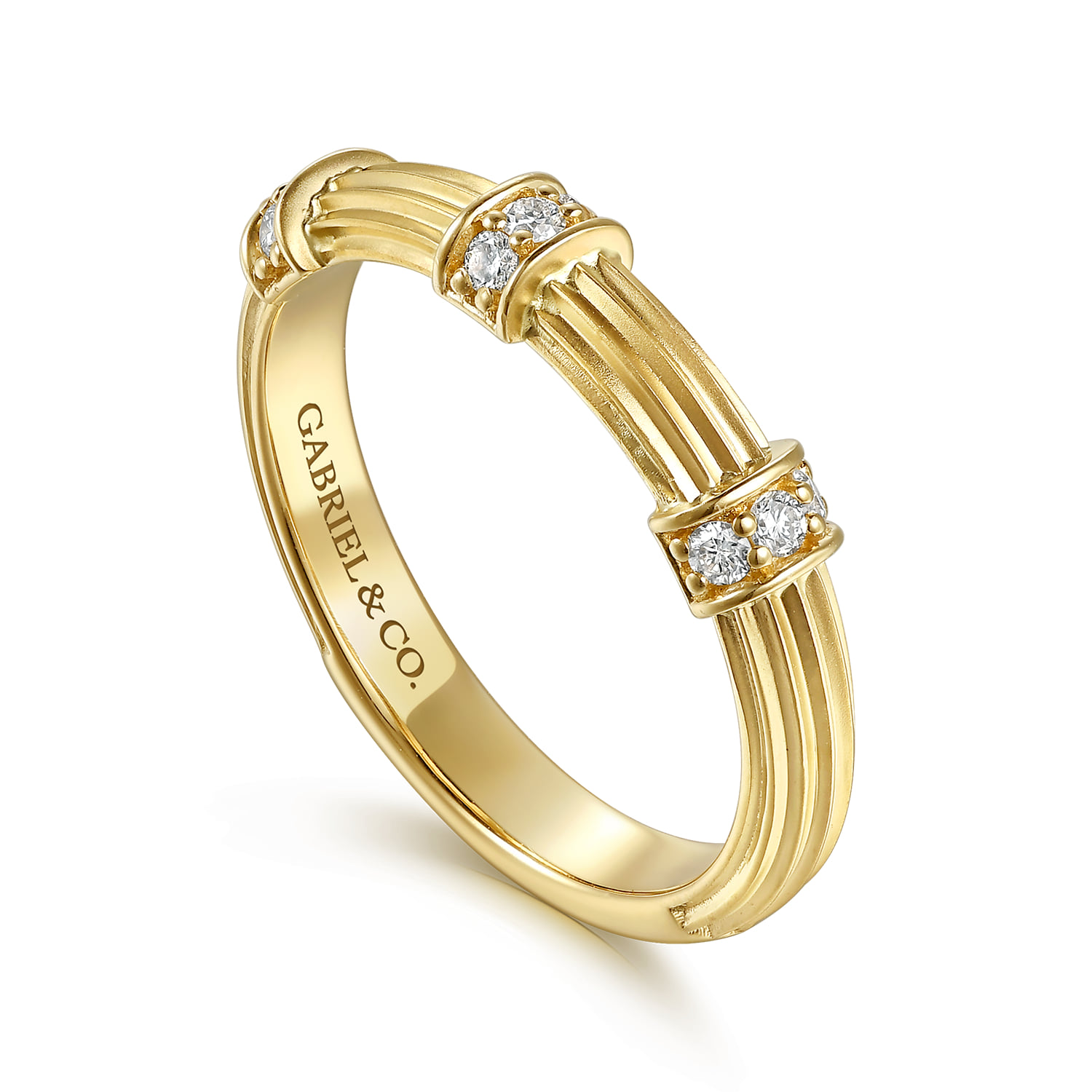 Diamond Matching Wedding Band in 14K Yellow Gold, photograph 3