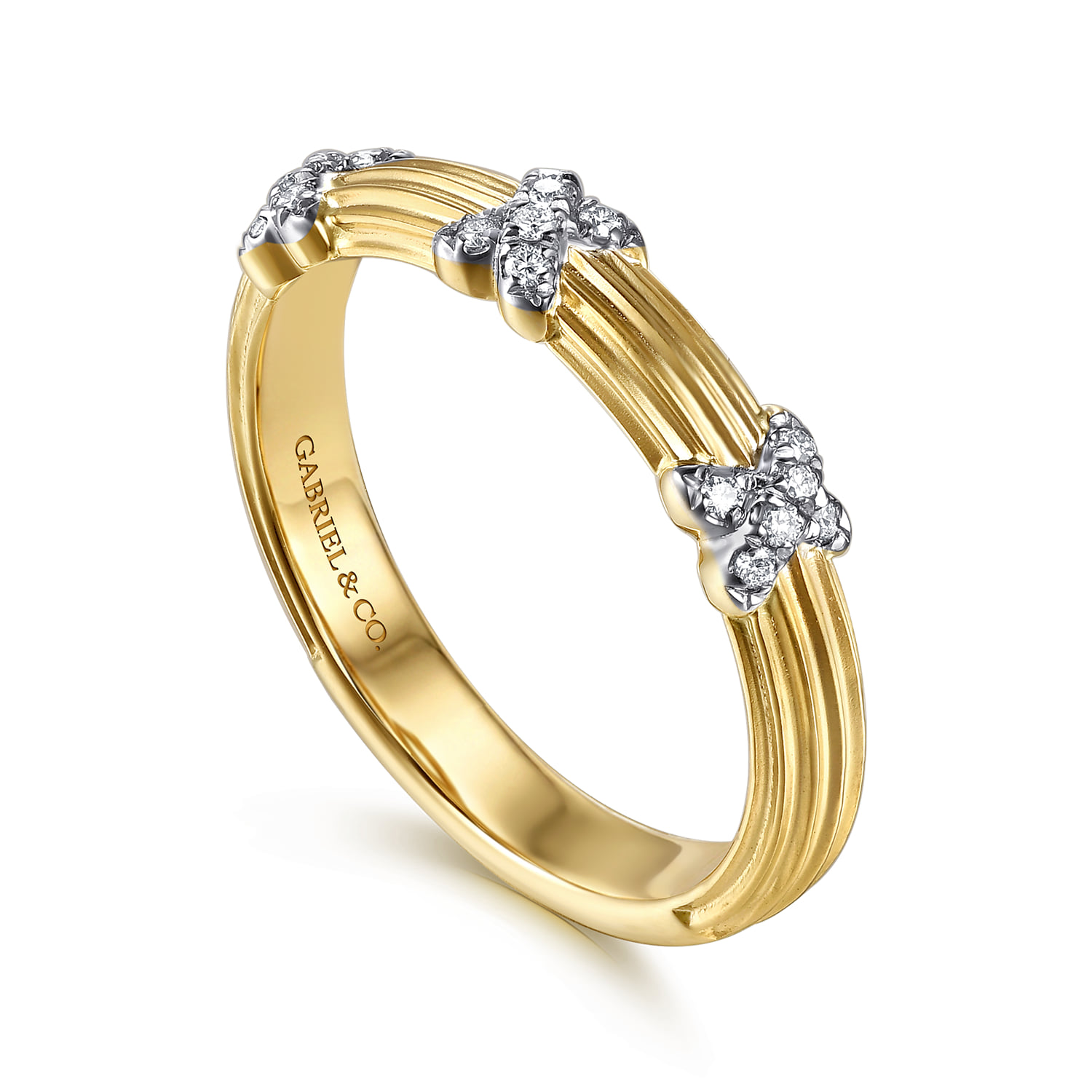 Diamond Matching Wedding Band in 14K Yellow Gold, photograph 3