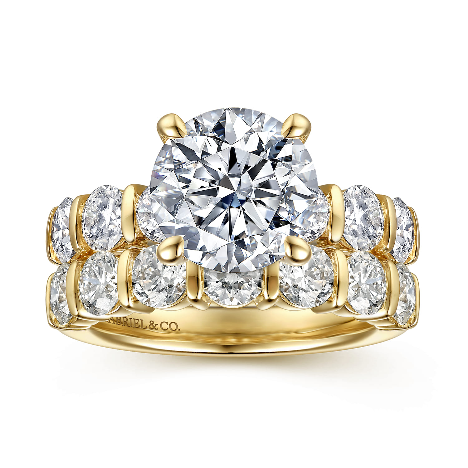Diamond Matching Wedding Band in 14K Yellow Gold, photograph 4