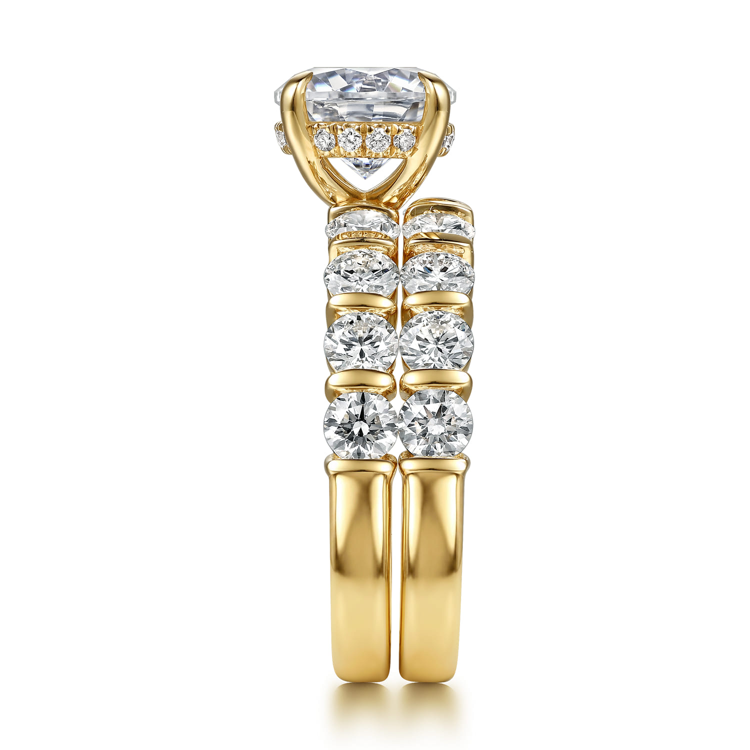 Diamond Matching Wedding Band in 14K Yellow Gold, photograph 5