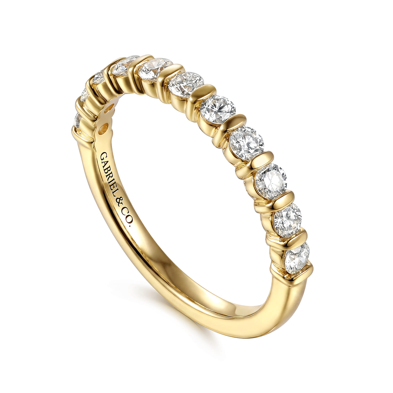 Diamond Matching Wedding Band in 14K Yellow Gold, photograph 3