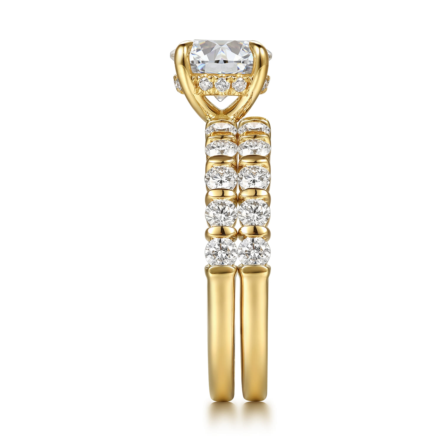 Diamond Matching Wedding Band in 14K Yellow Gold, photograph 5