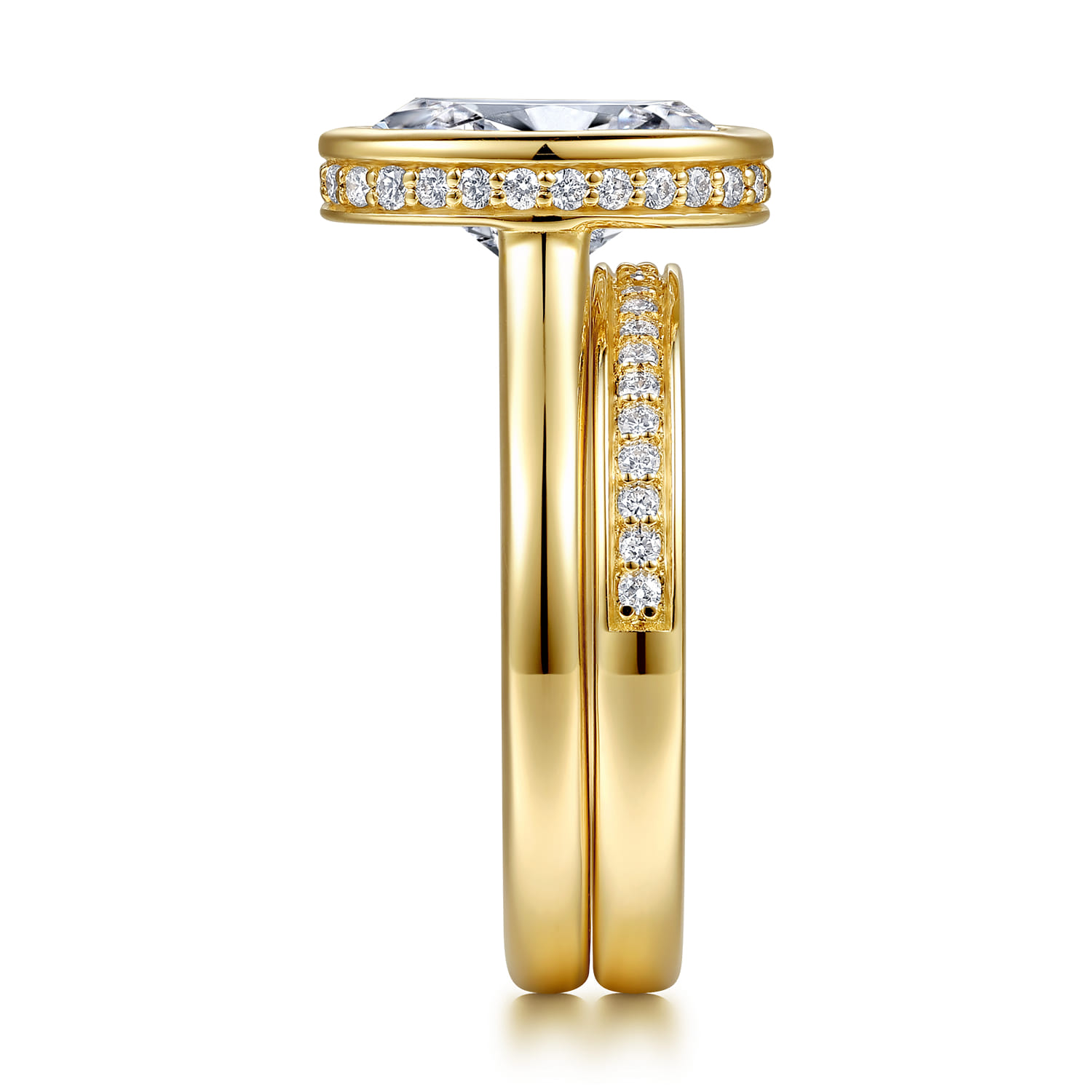 Diamond Matching Wedding Band in 14K Yellow Gold, photograph 5
