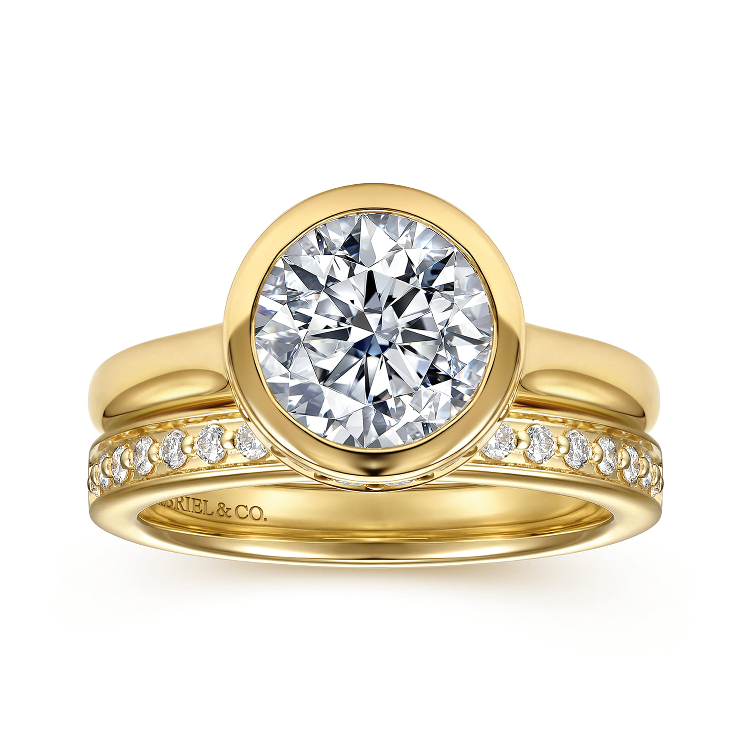 Diamond Matching Wedding Band in 14K Yellow Gold, photograph 4