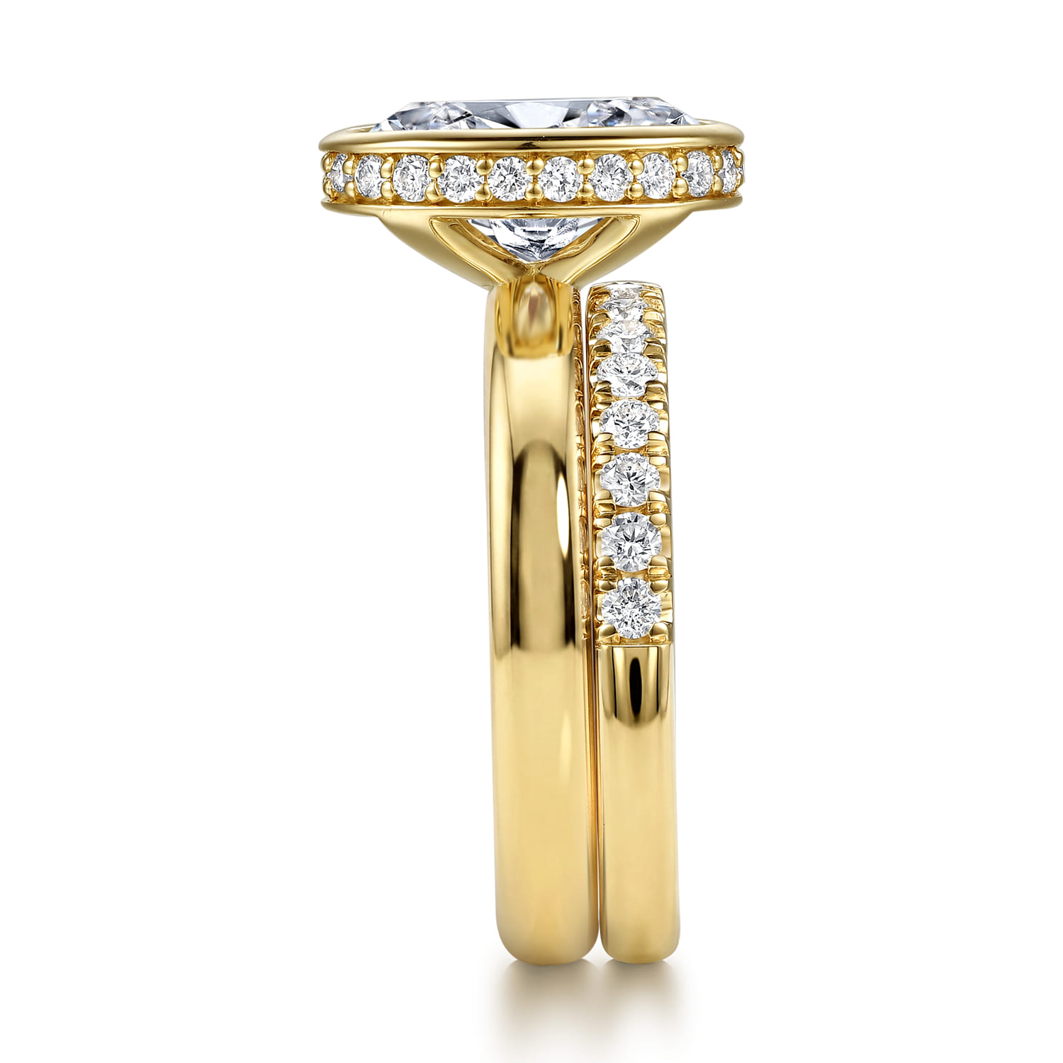 Diamond Matching Wedding Band in 14K Yellow Gold, photograph 5