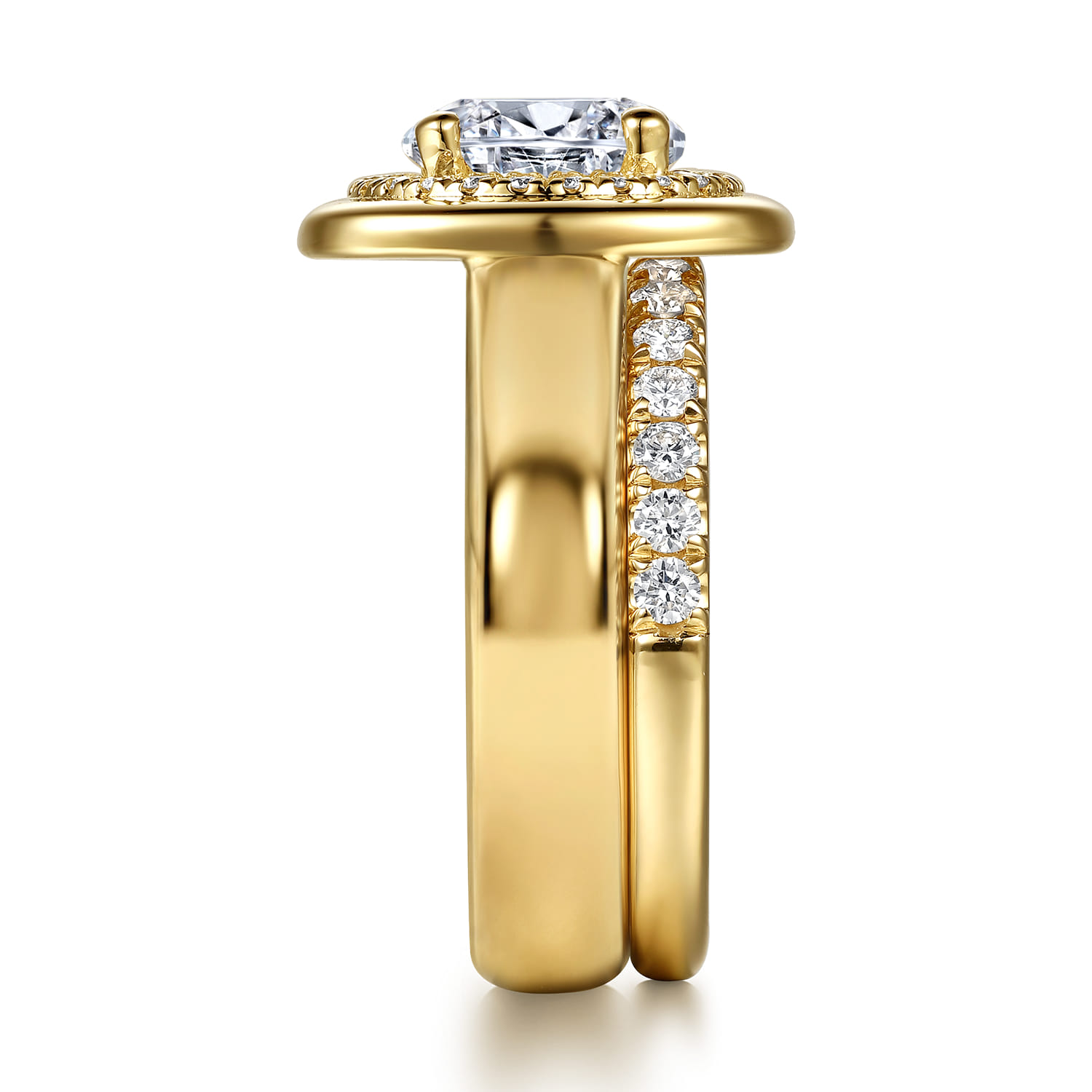 Diamond Matching Wedding Band in 14K Yellow Gold, photograph 5