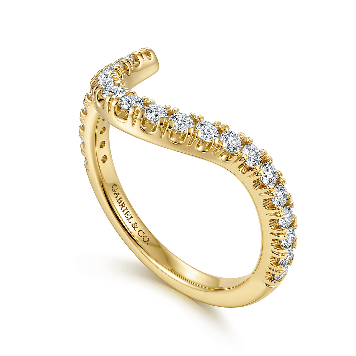 Diamond Matching Wedding Band in 14K Yellow Gold, photograph 3