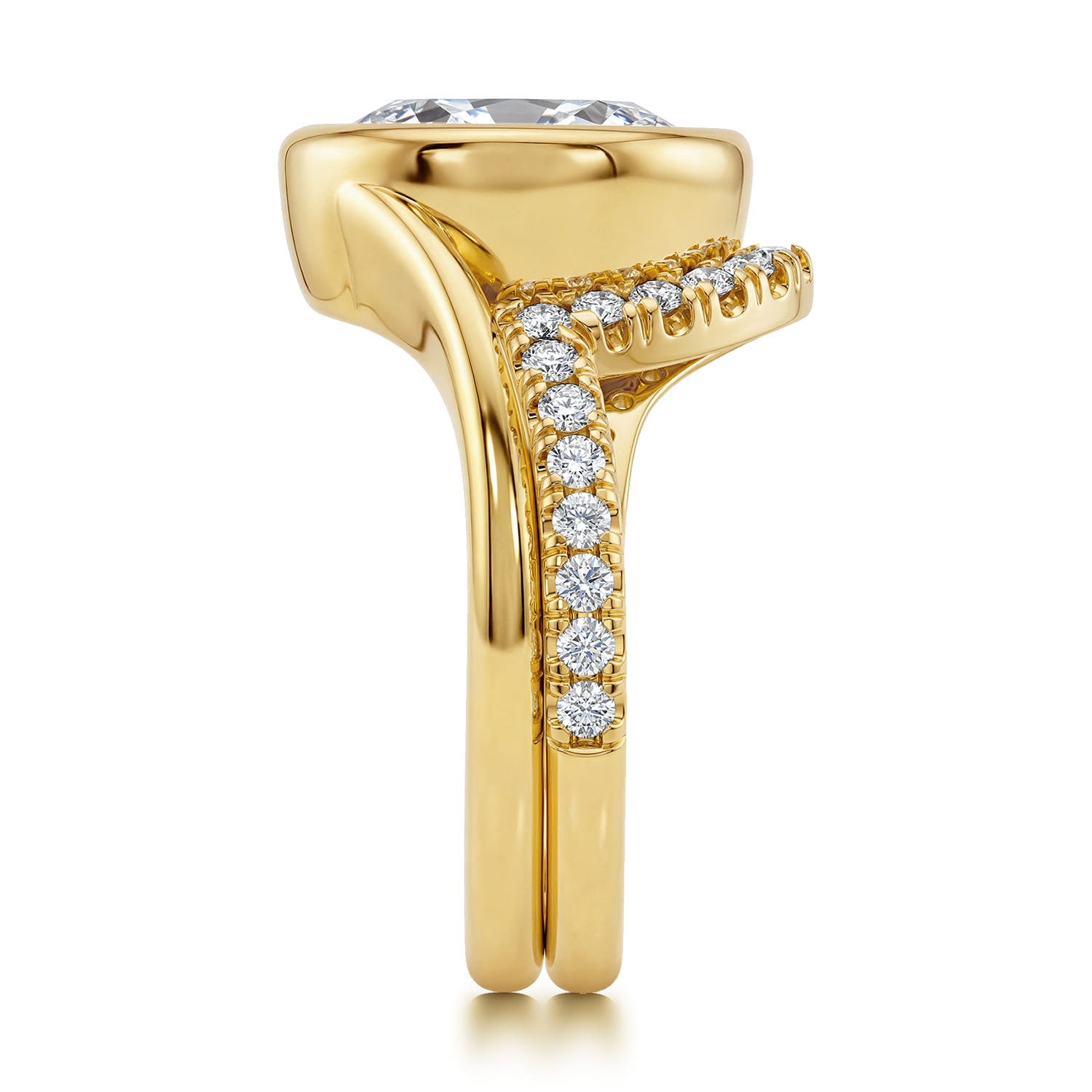 Diamond Matching Wedding Band in 14K Yellow Gold, photograph 5