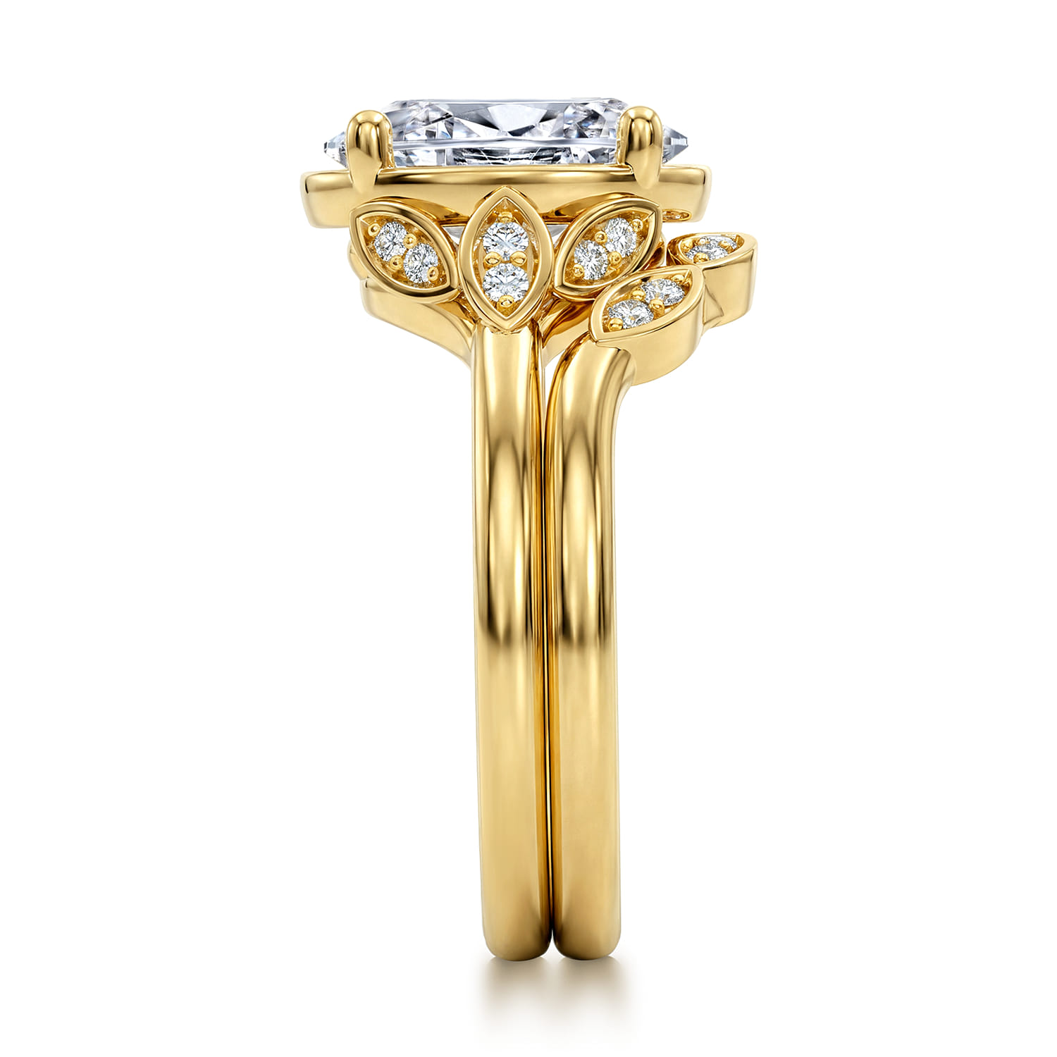 Diamond Matching Wedding Band in 14K Yellow Gold, photograph 5