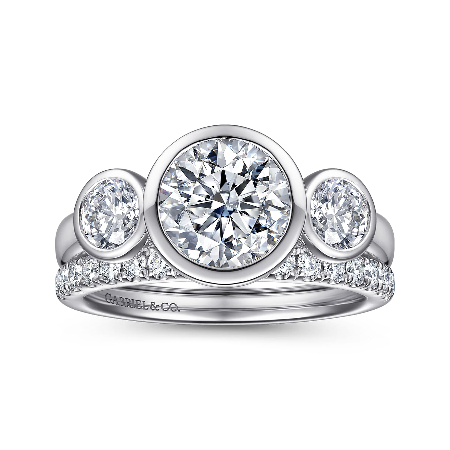 Diamond Matching Wedding Band in 14K White Gold, photograph 4