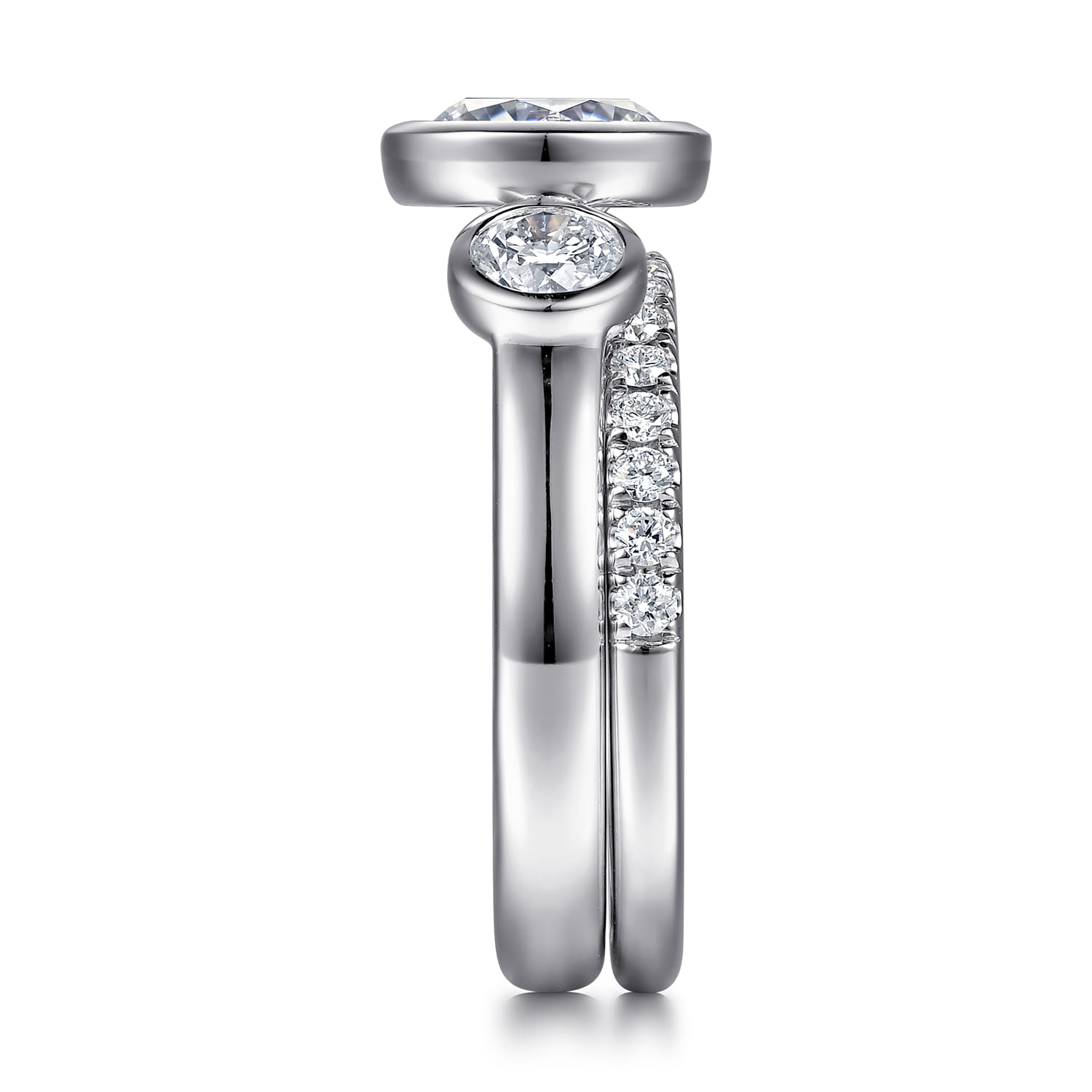 Diamond Matching Wedding Band in 14K White Gold, photograph 5