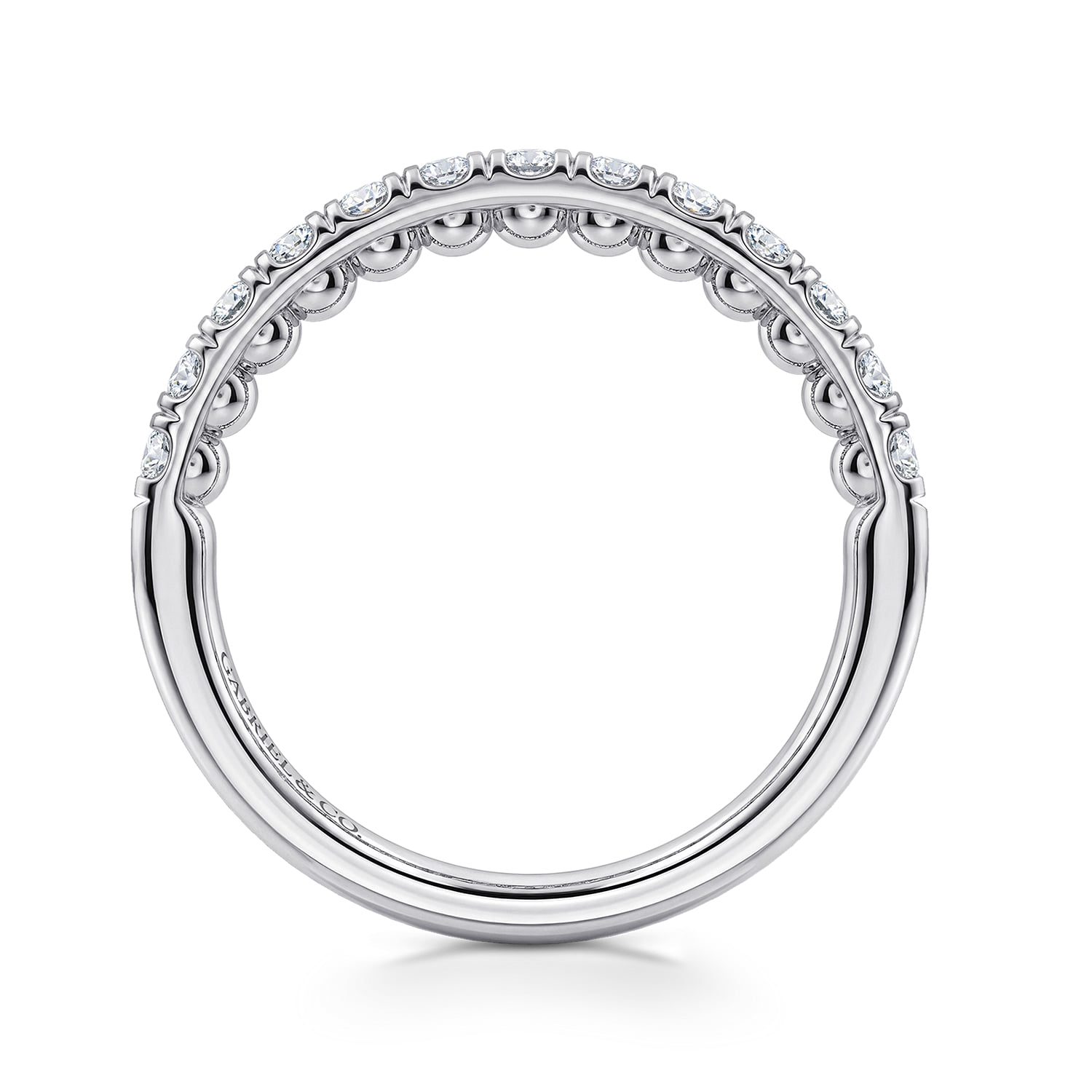 Diamond Matching Wedding Band in 14K White Gold, photograph 2
