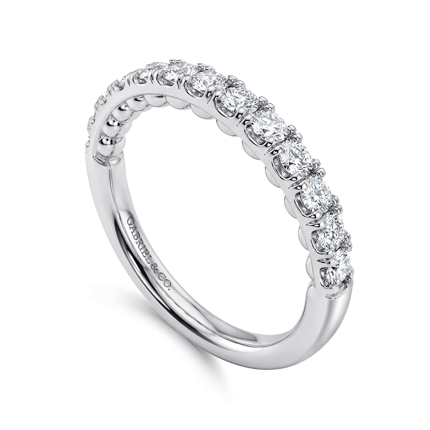 Diamond Matching Wedding Band in 14K White Gold, photograph 3