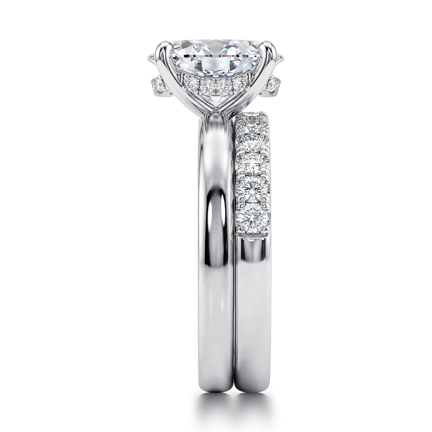 Diamond Matching Wedding Band in 14K White Gold, photograph 5