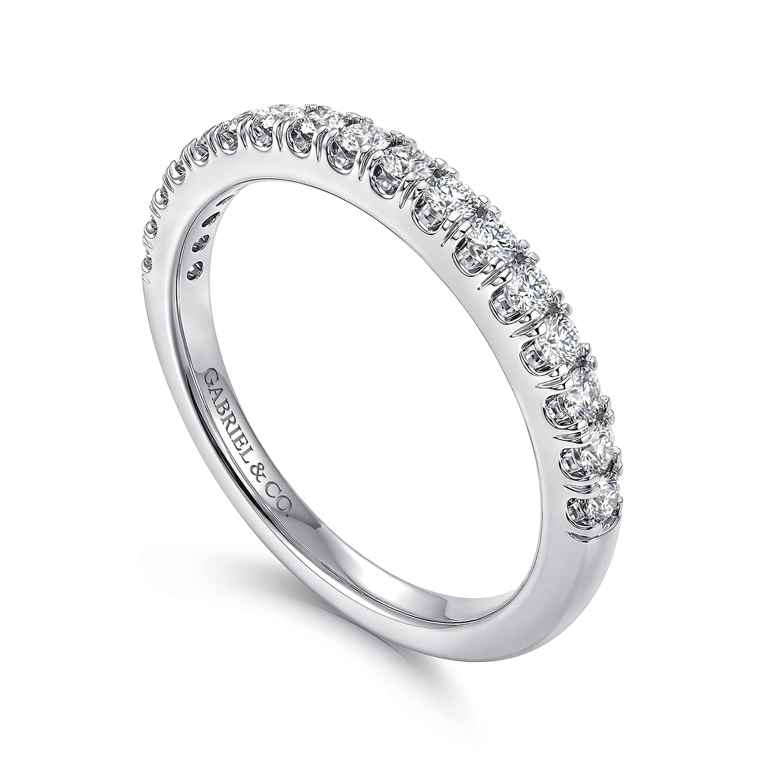 Diamond Matching Wedding Band in 14K White Gold, photograph 3