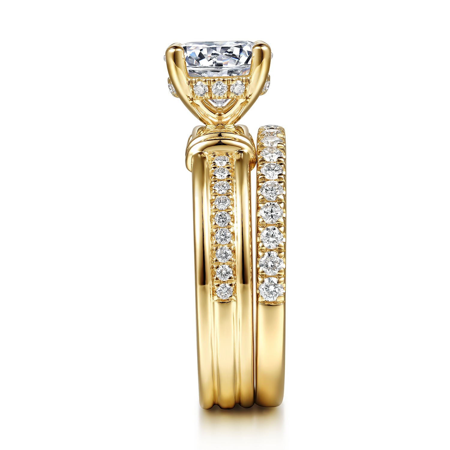 Diamond Matching Wedding Band in 14K Yellow Gold, photograph 5