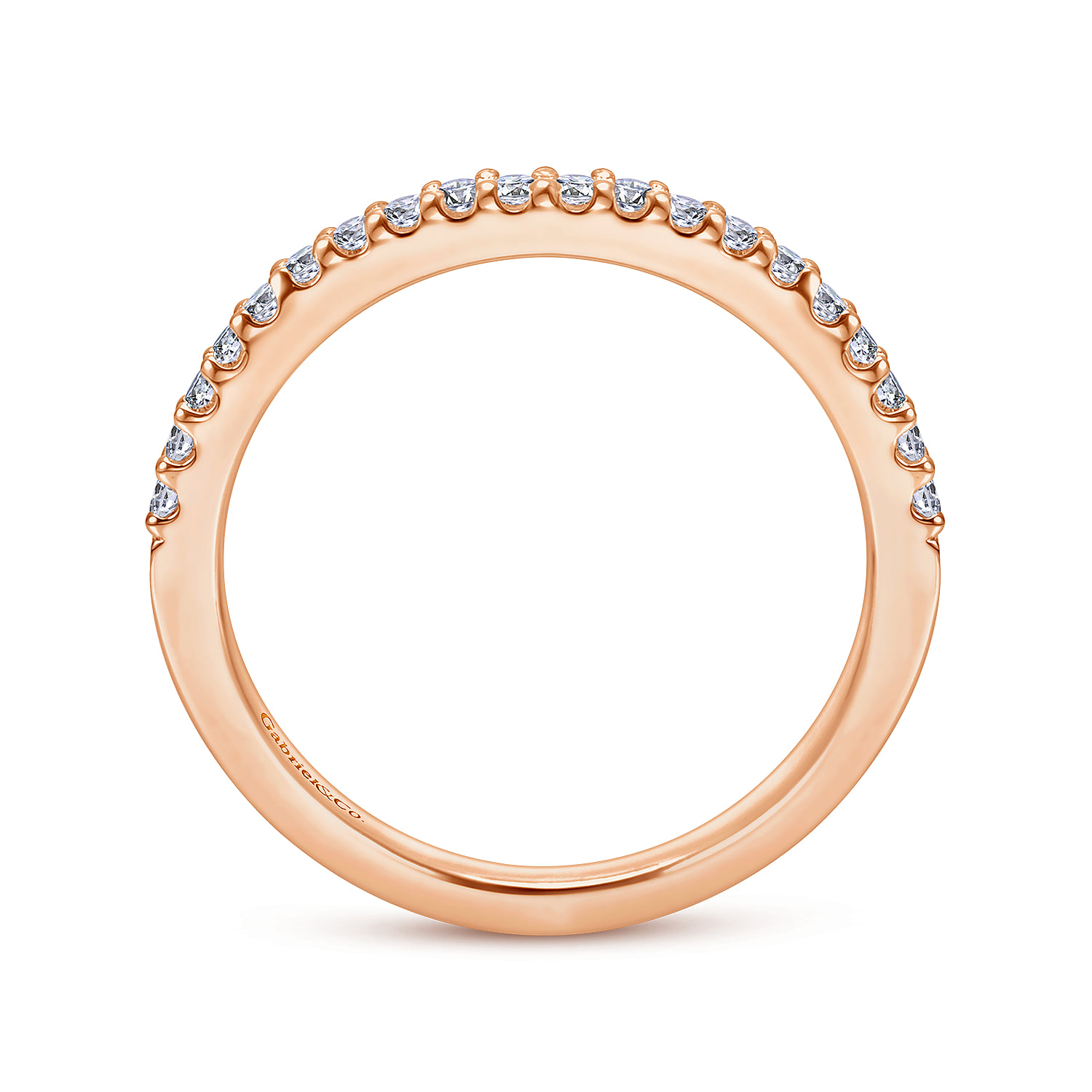 Matching Diamond Wedding Band in 14K Rose Gold, photograph 2