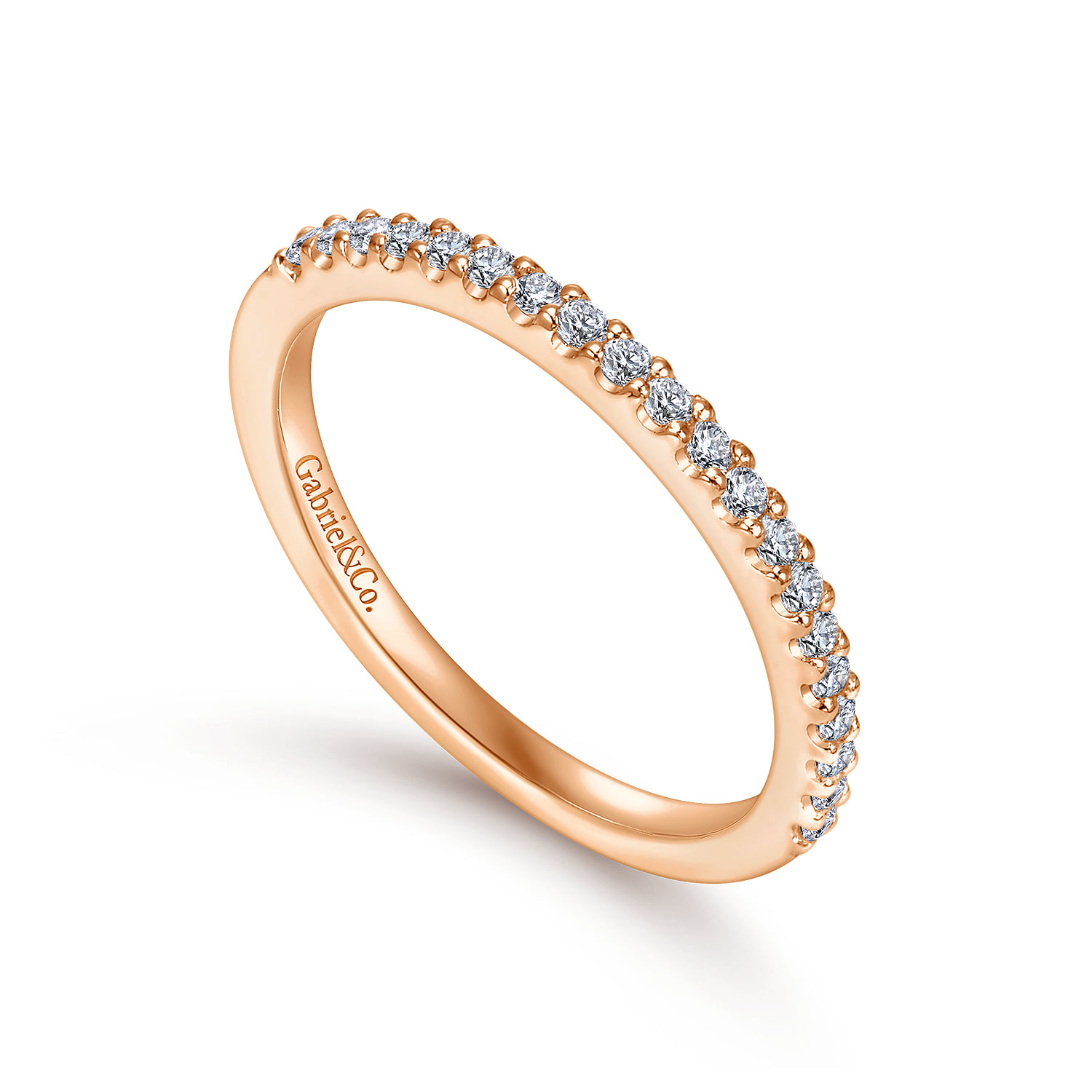 Matching Diamond Wedding Band in 14K Rose Gold, photograph 3