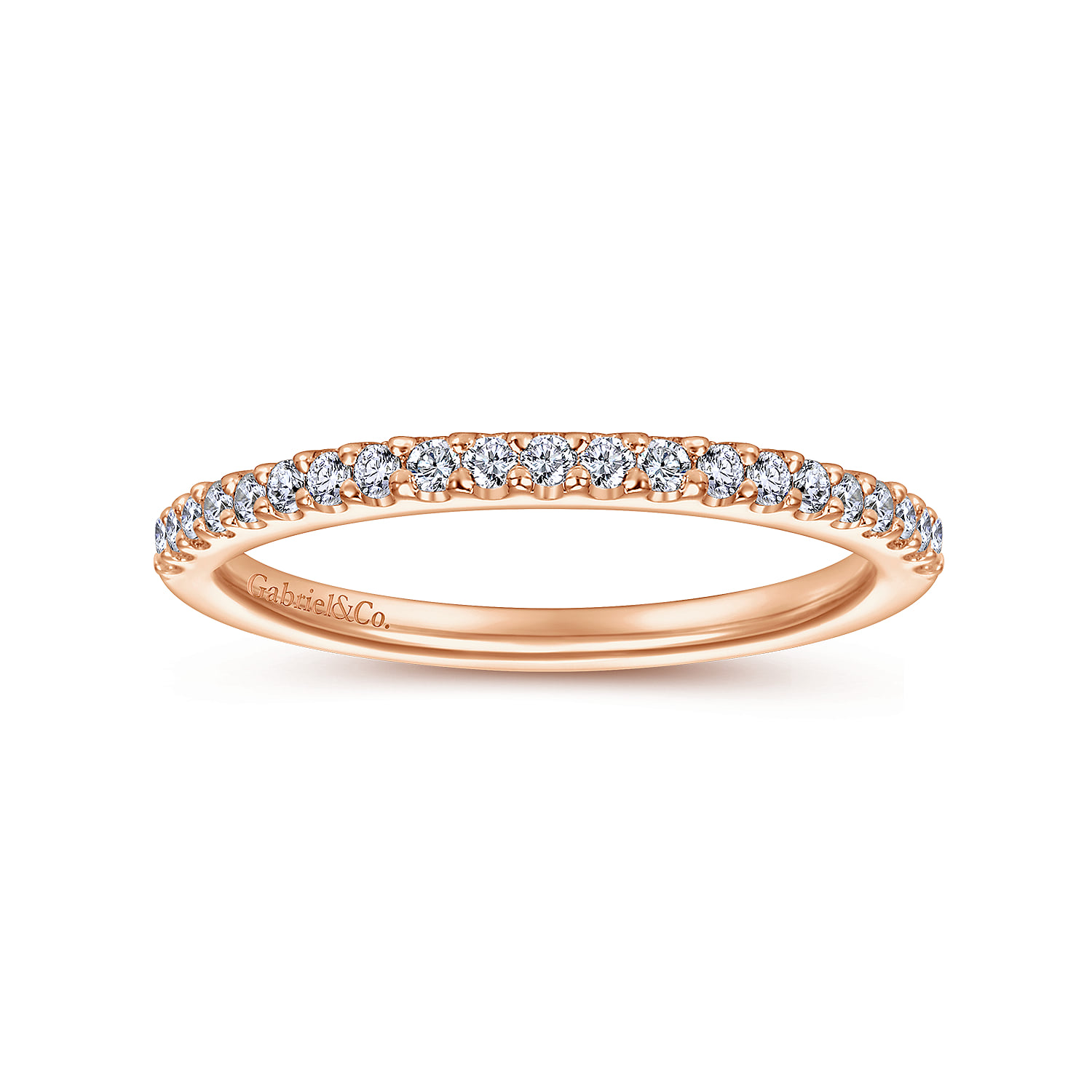 Matching Diamond Wedding Band in 14K Rose Gold, photograph 5