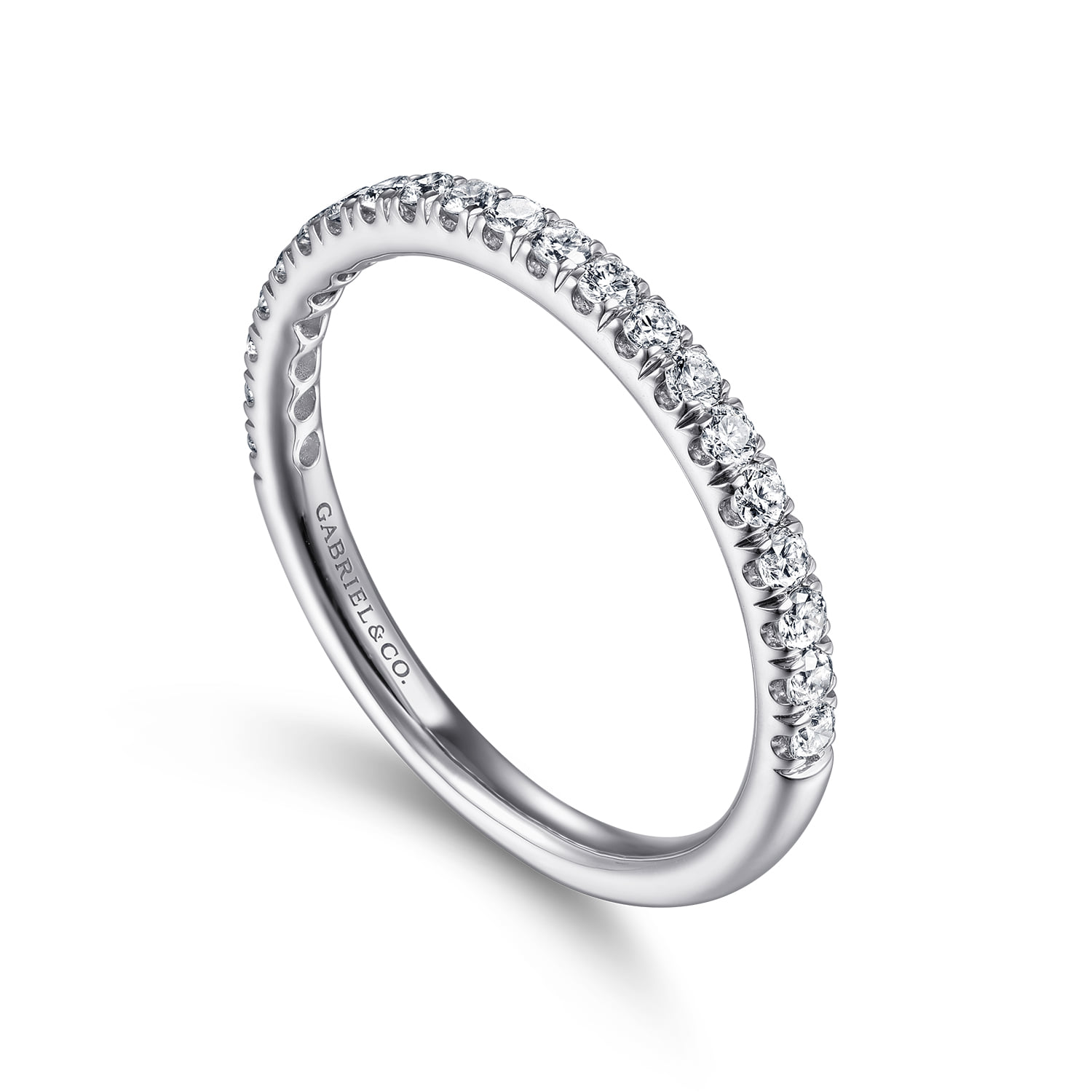 Diamond Matching Wedding Band in 14K White Gold, photograph 3