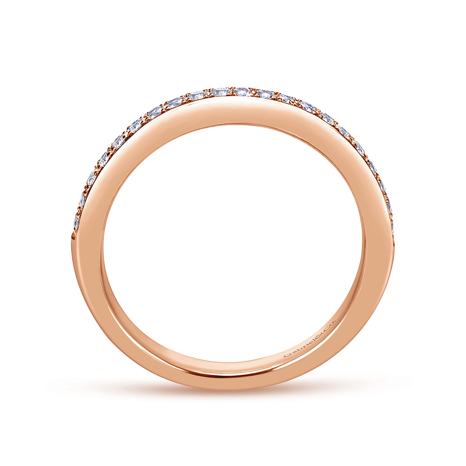 Diamond Matching Wedding Band in 14K Rose Gold, photograph 2