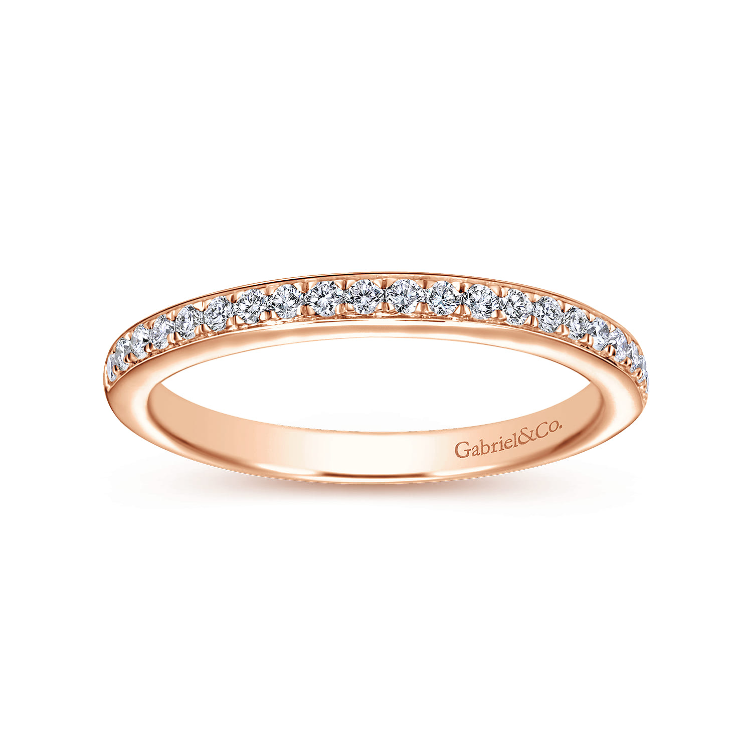 Diamond Matching Wedding Band in 14K Rose Gold, photograph 5