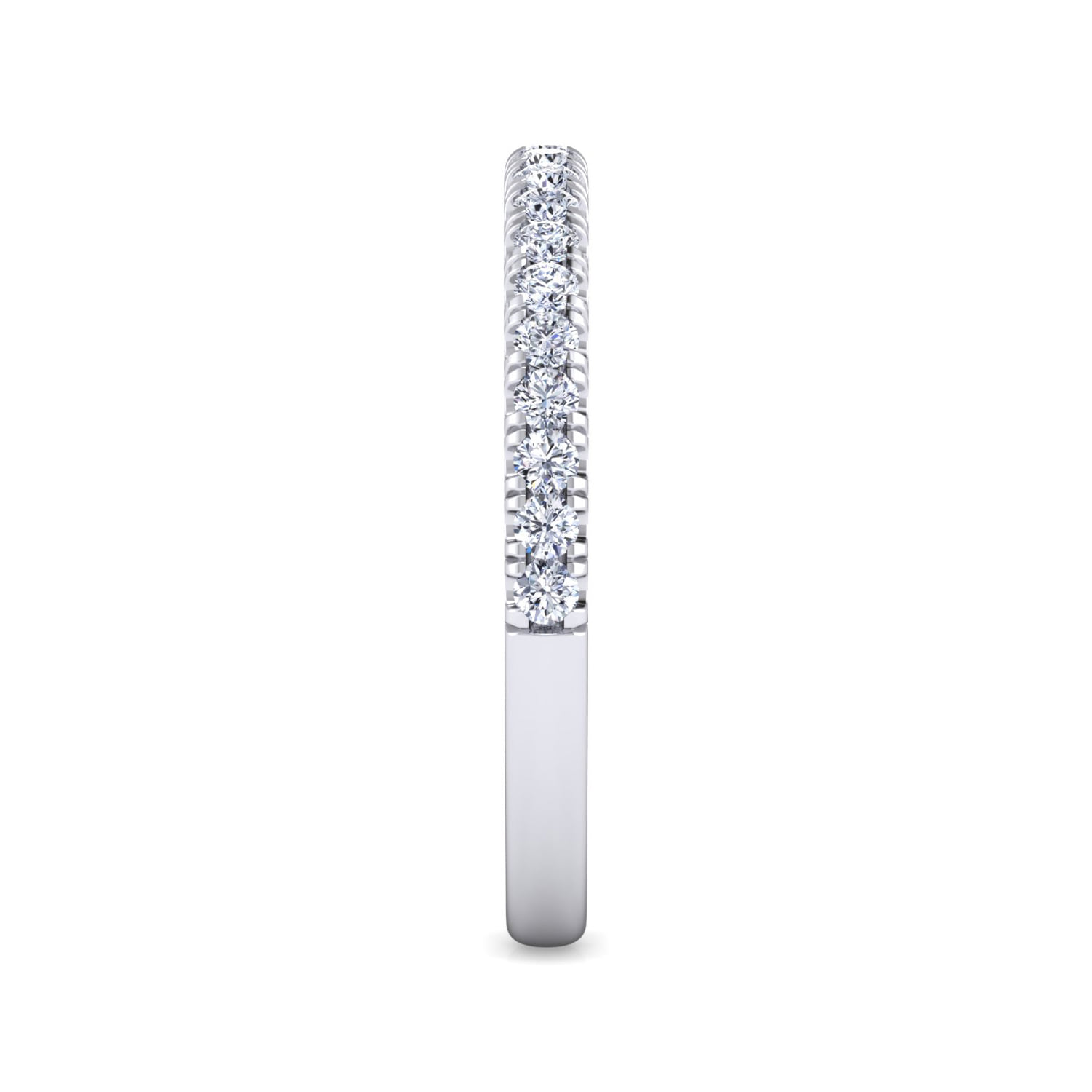 Diamond Matching Wedding Band in 14K White Gold, photograph 4