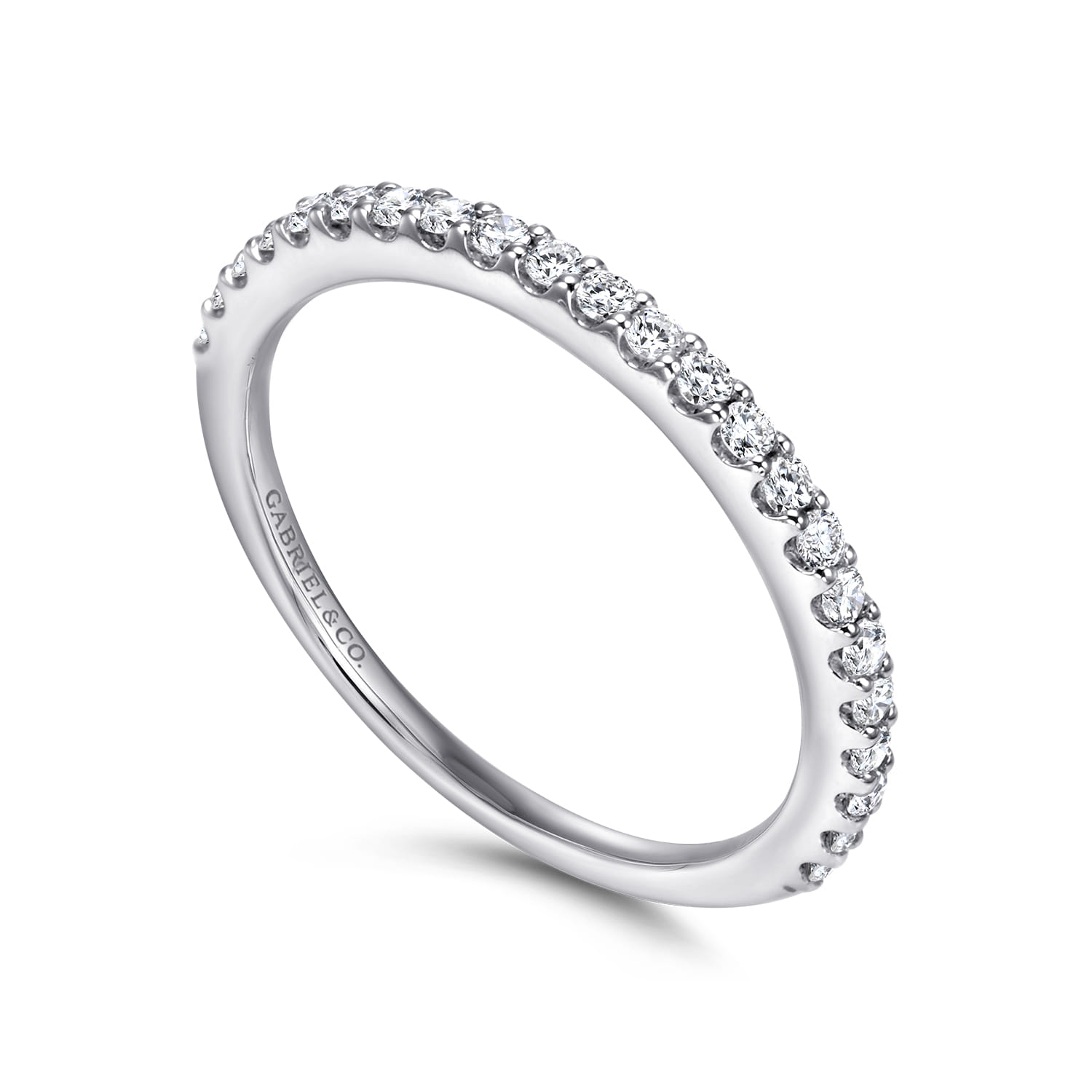 Diamond Matching Wedding Band in 14K White Gold, photograph 3