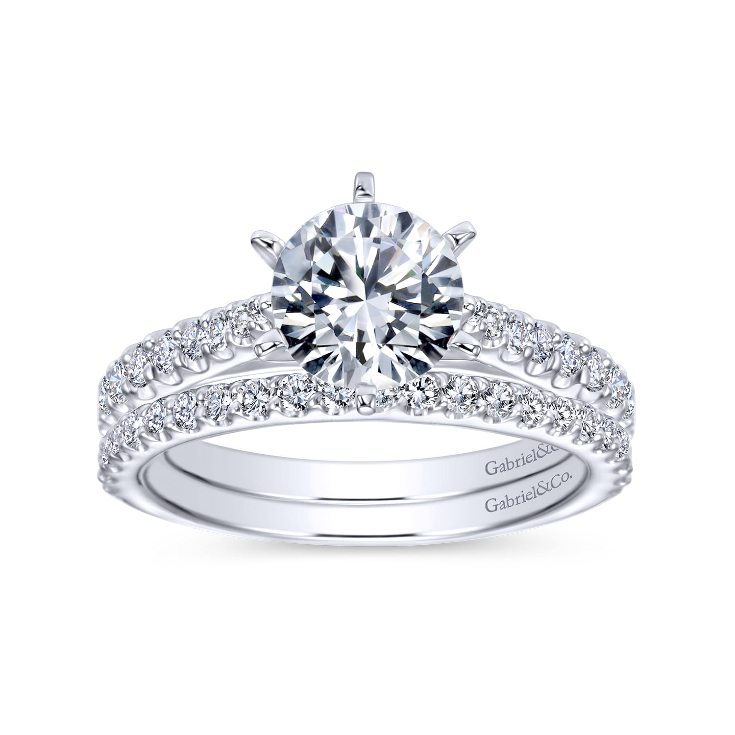 Diamond Matching Wedding Band in 14K White Gold, photograph 4