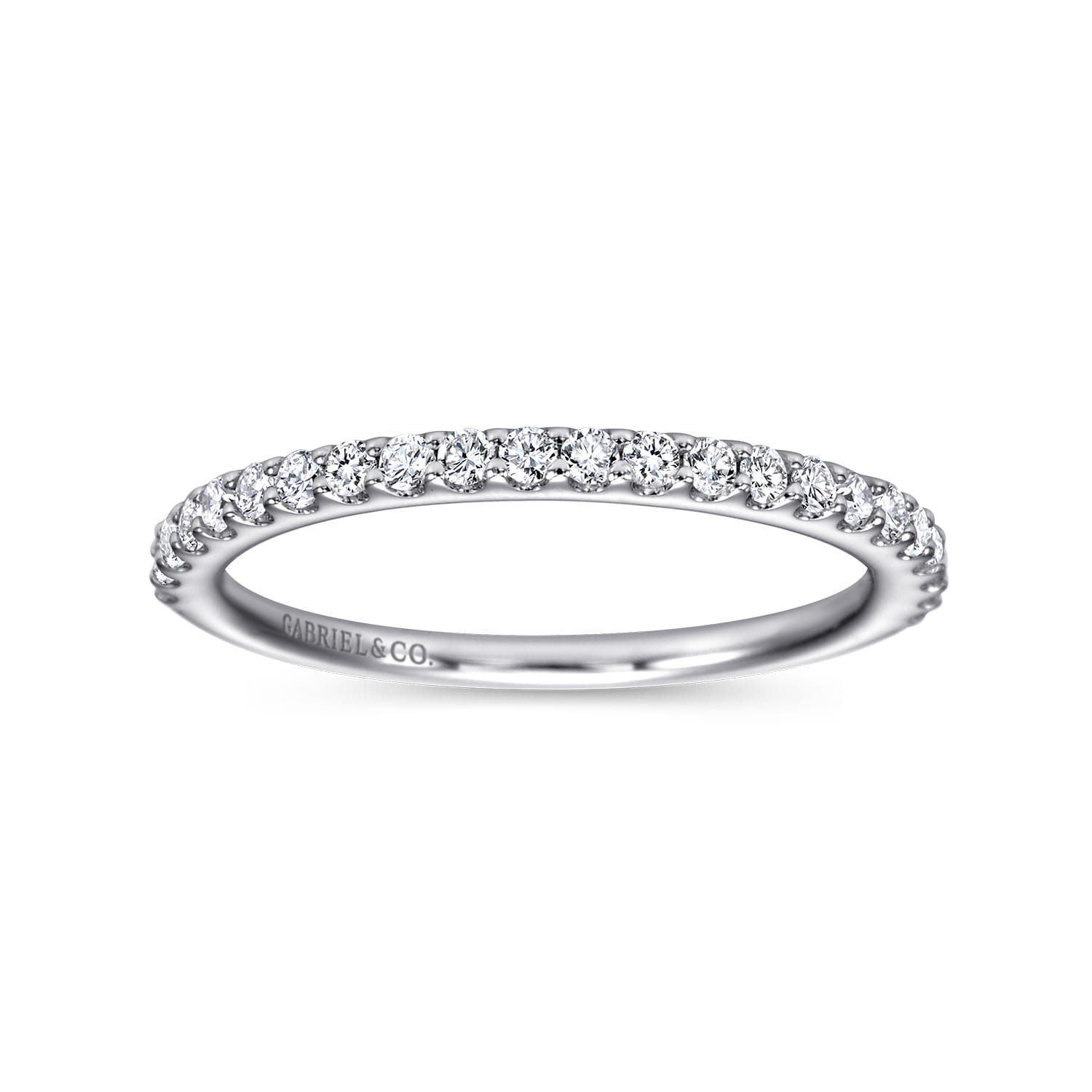 Diamond Matching Wedding Band in 14K White Gold, photograph 5