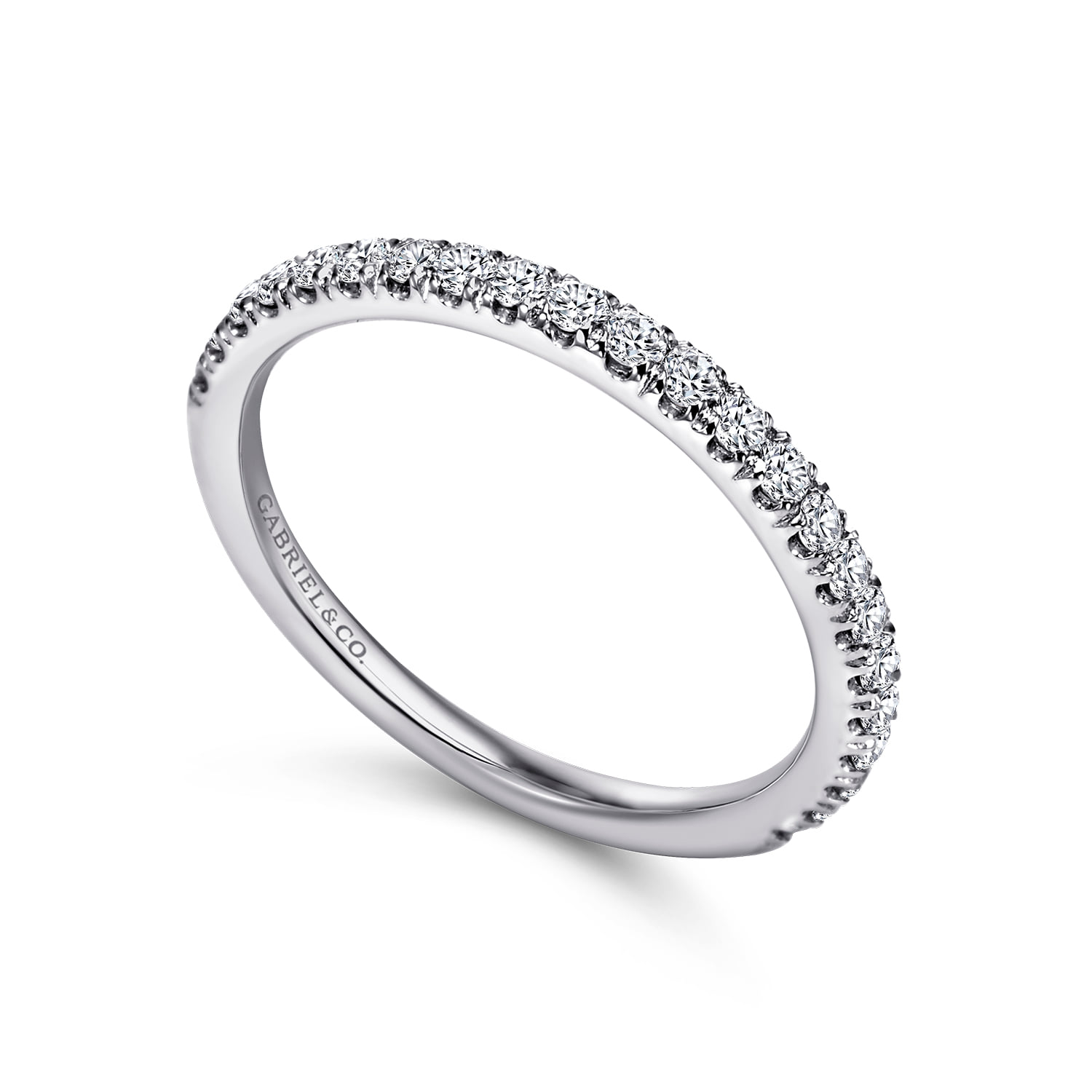 Diamond Matching Wedding Band in 14K White Gold, photograph 3