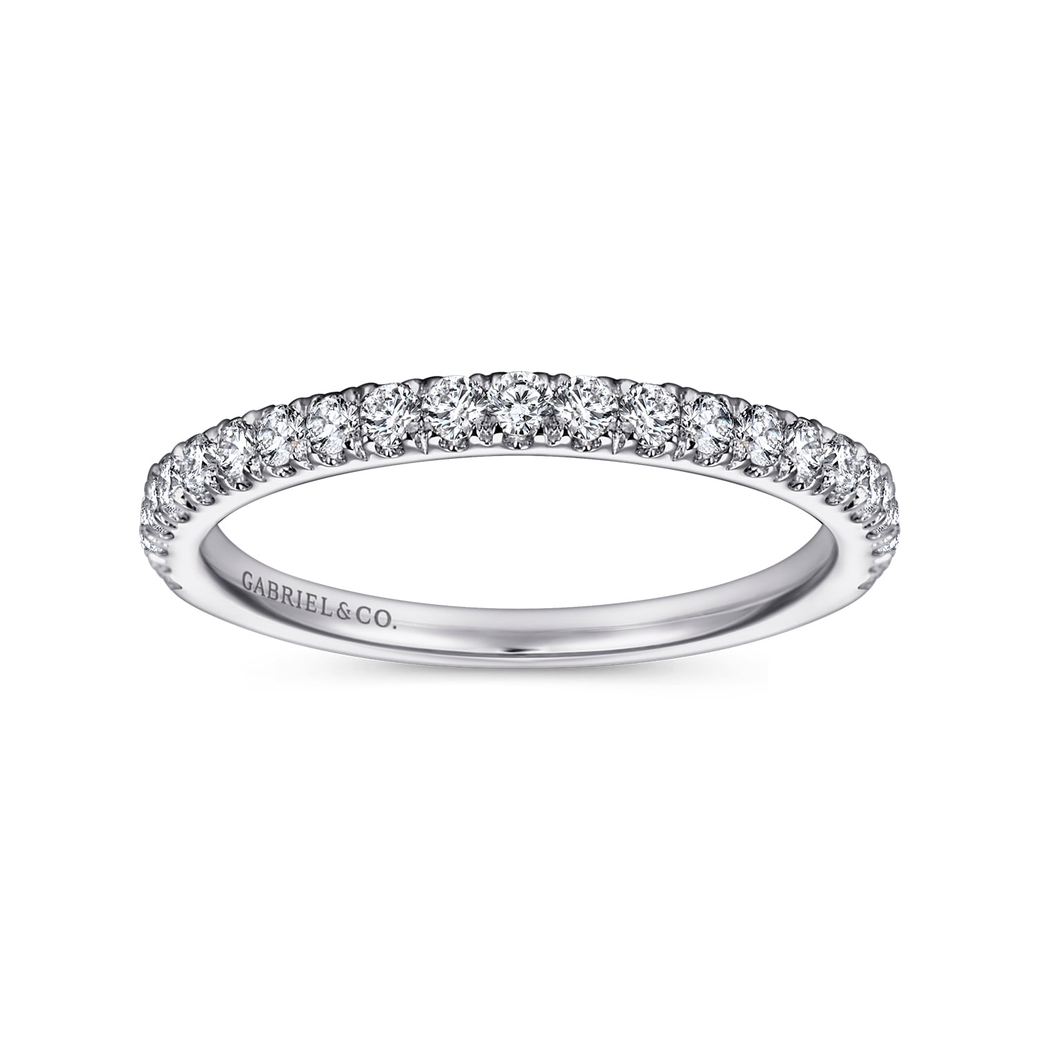 Diamond Matching Wedding Band in 14K White Gold, photograph 5