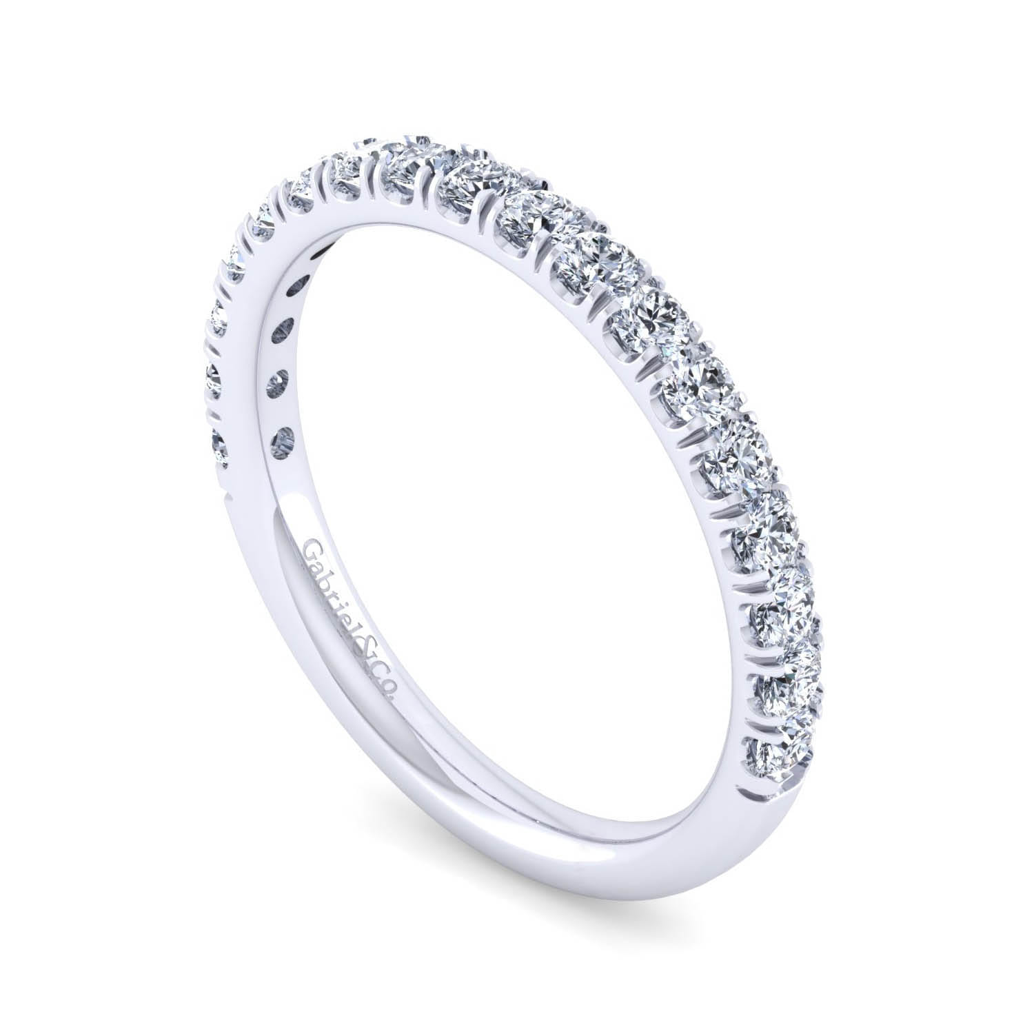 Diamond Matching Wedding Band in 14K White Gold, photograph 3
