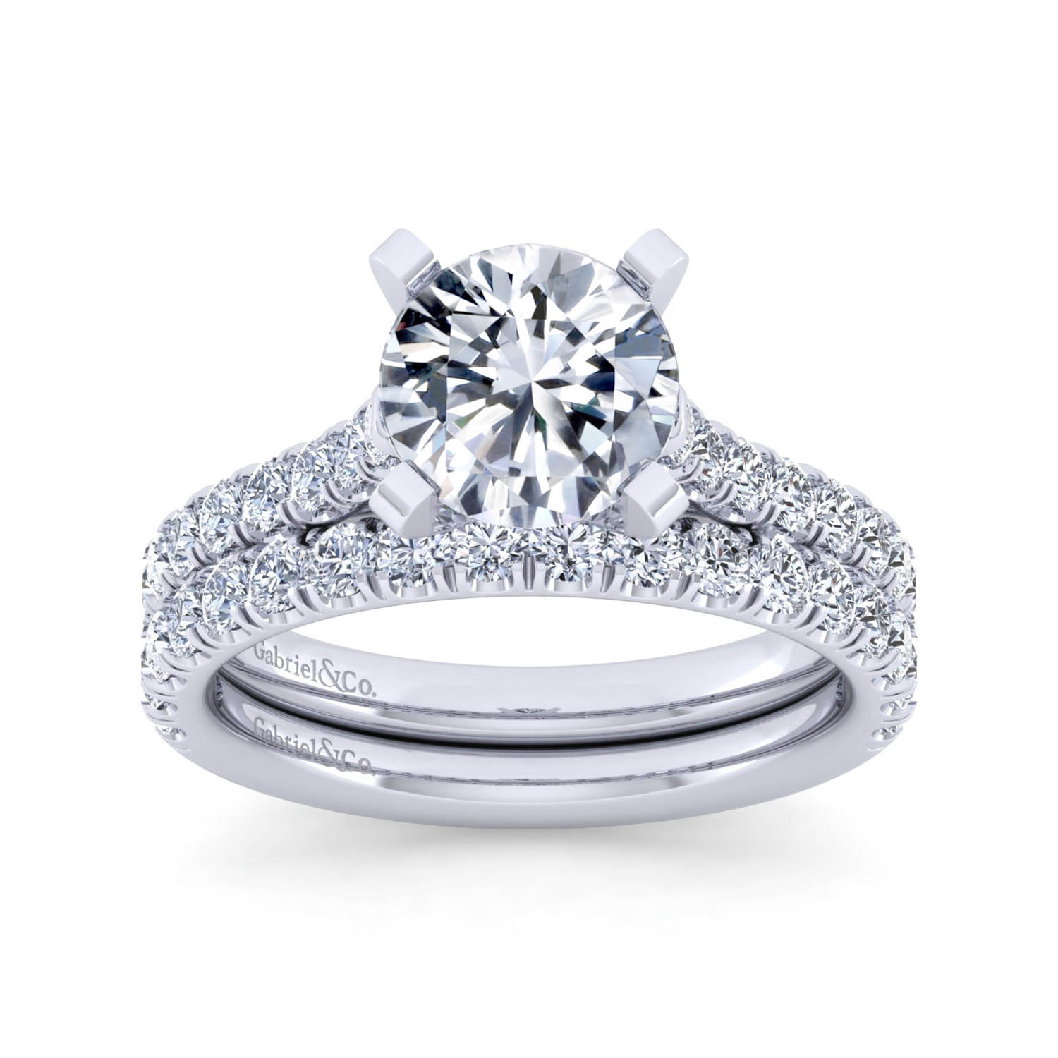 Diamond Matching Wedding Band in 14K White Gold, photograph 4