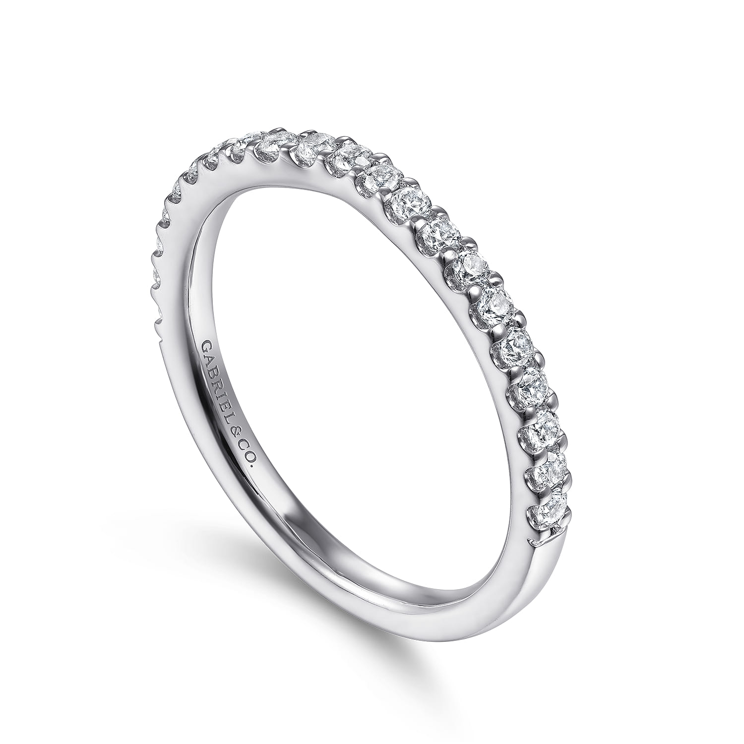 Diamond Matching Wedding Band in 14K White Gold, photograph 3