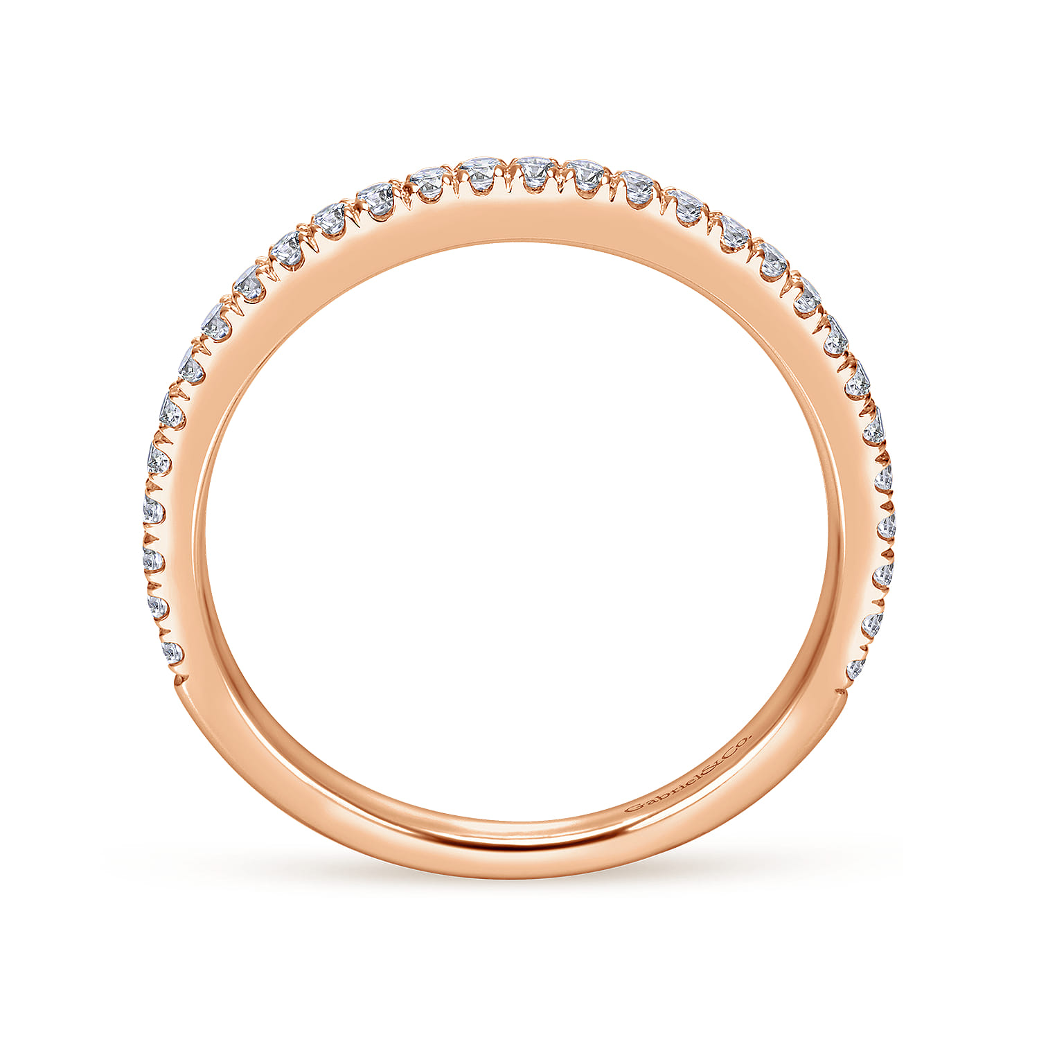 Matching Diamond Wedding Band in 14K Rose Gold, photograph 2