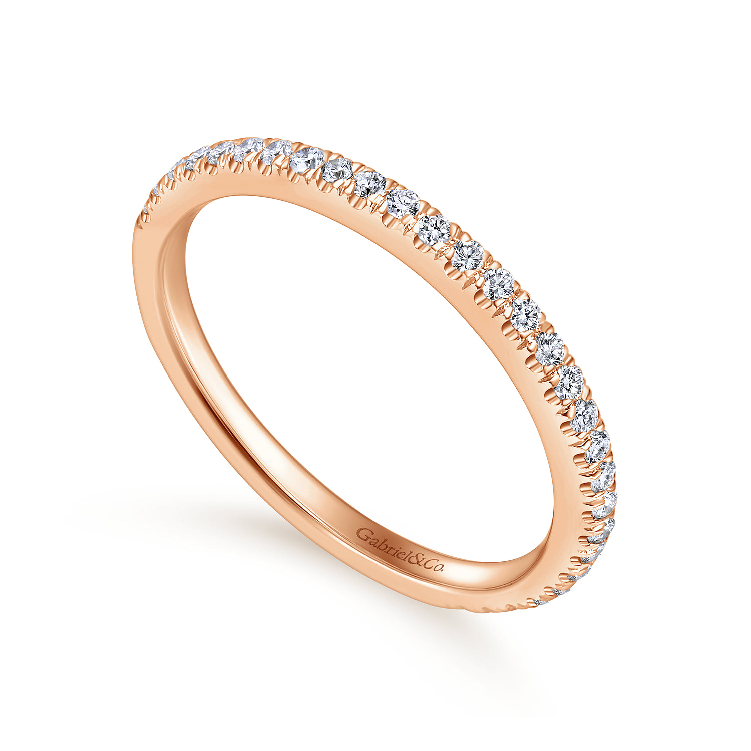 Matching Diamond Wedding Band in 14K Rose Gold, photograph 3