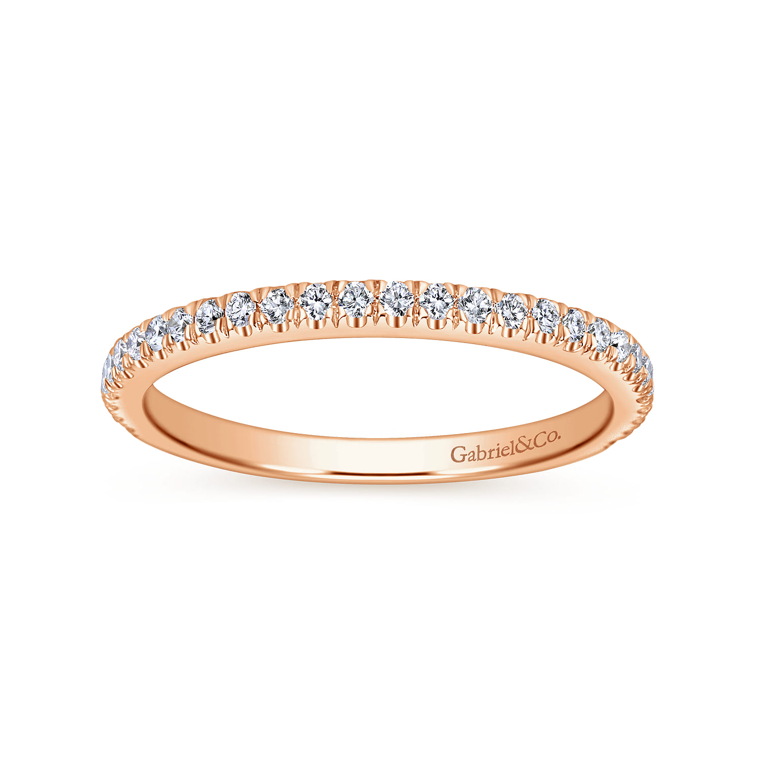 Matching Diamond Wedding Band in 14K Rose Gold, photograph 5
