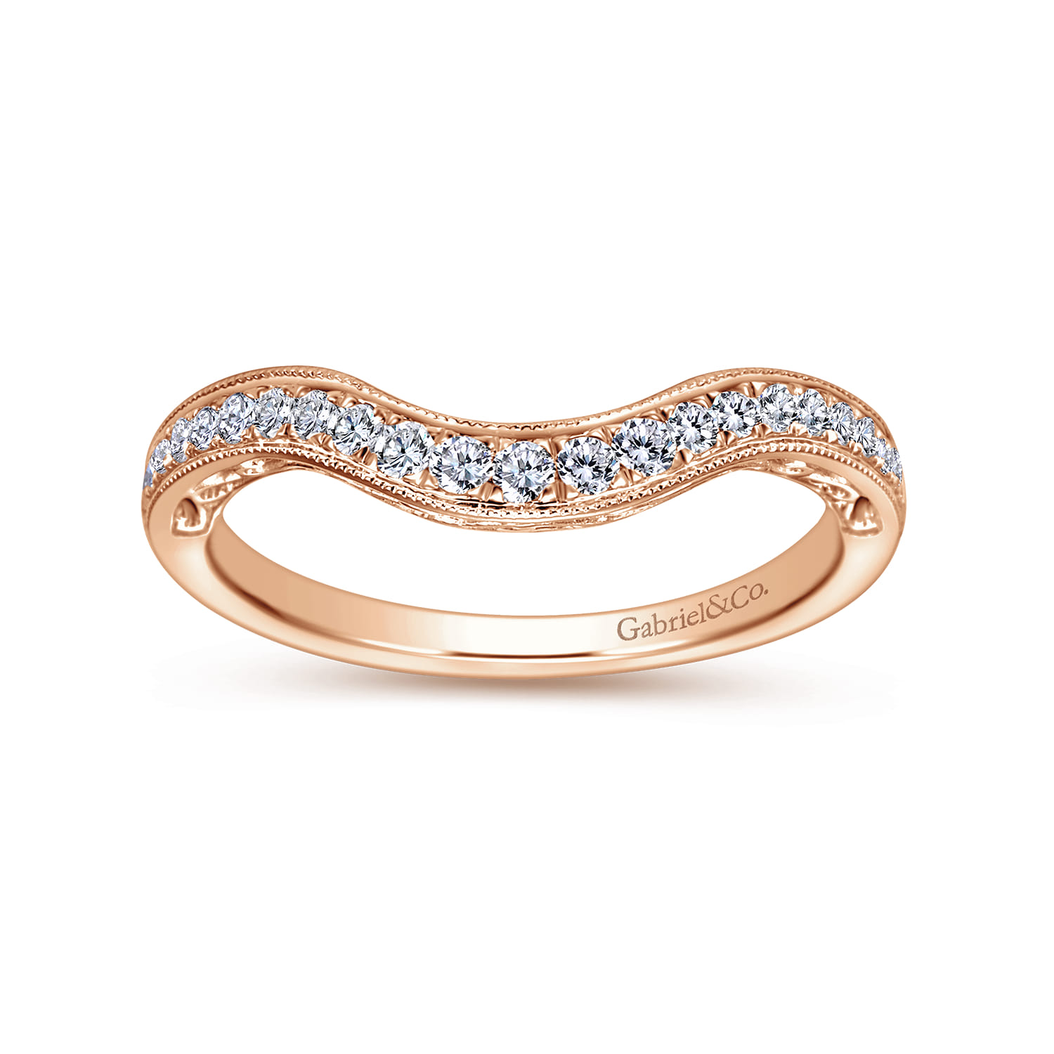 Diamond Matching Wedding Band in 14K Rose Gold, photograph 5
