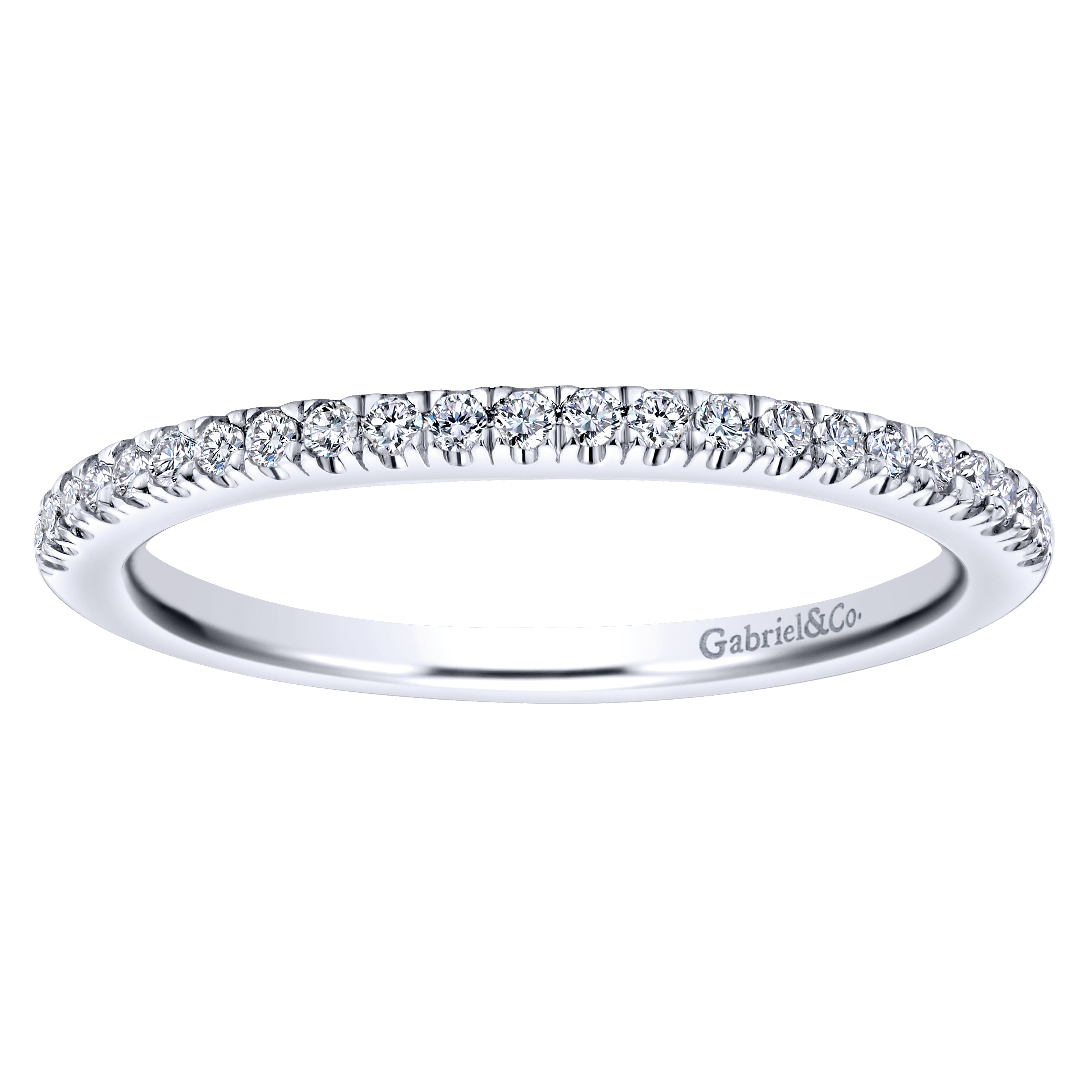 Diamond Matching Wedding Band in 14K White Gold, photograph 5