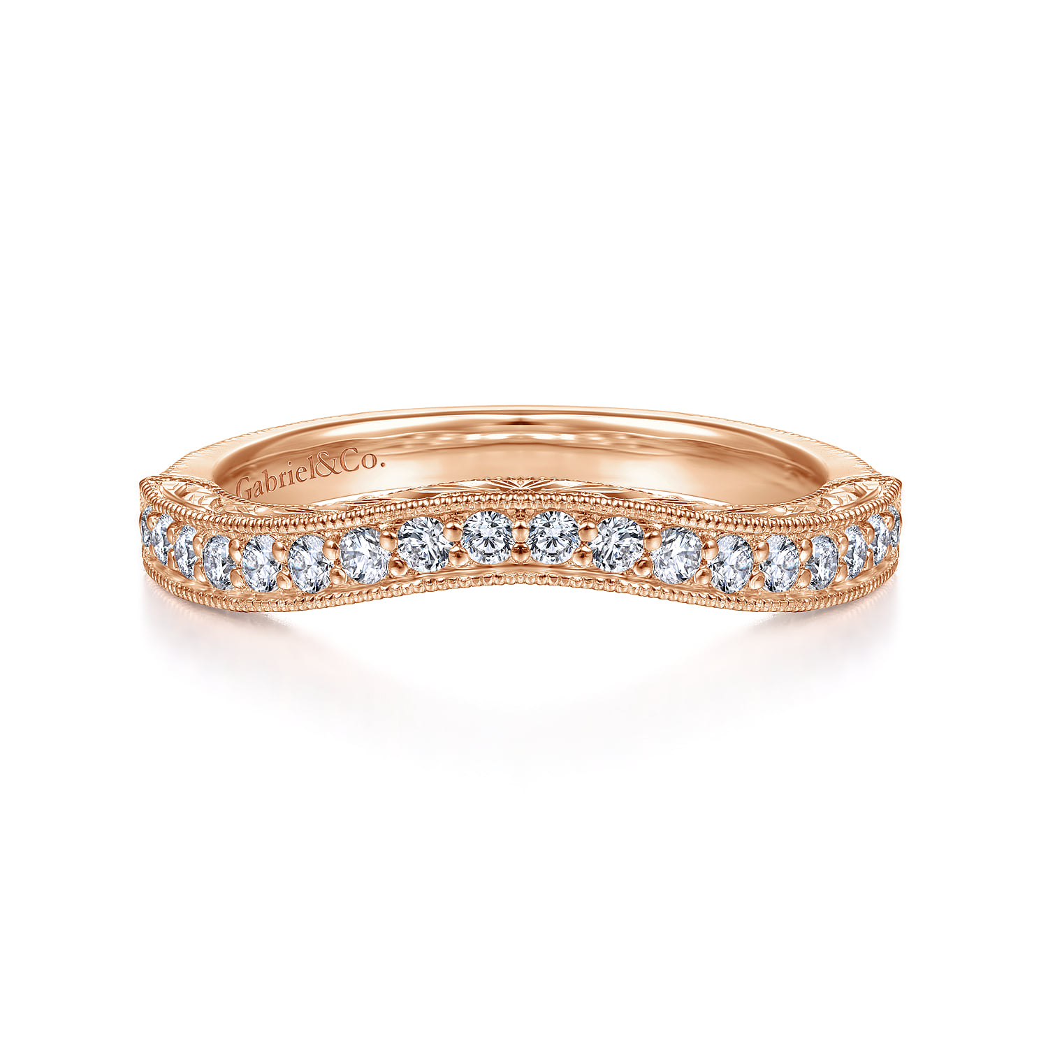 Knife Edge Matching Diamond Wedding Band