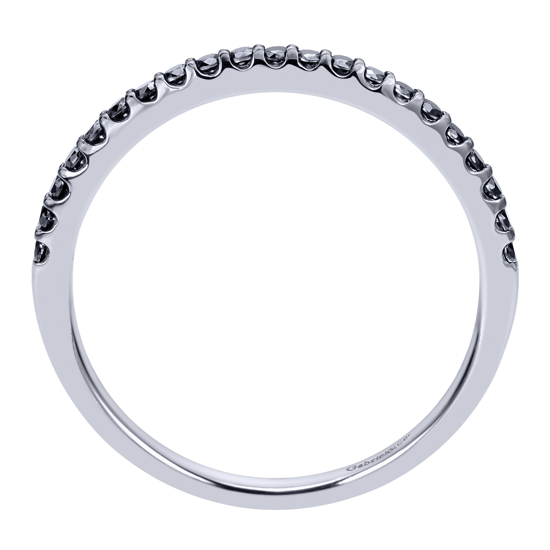 Black Matching Wedding Band in 14K White Gold, photograph 2