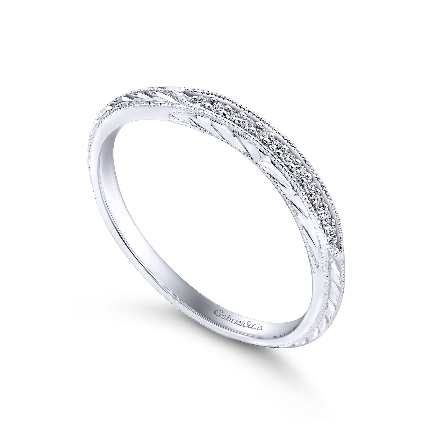 Diamond Matching Wedding Band in 14K White Gold, photograph 3