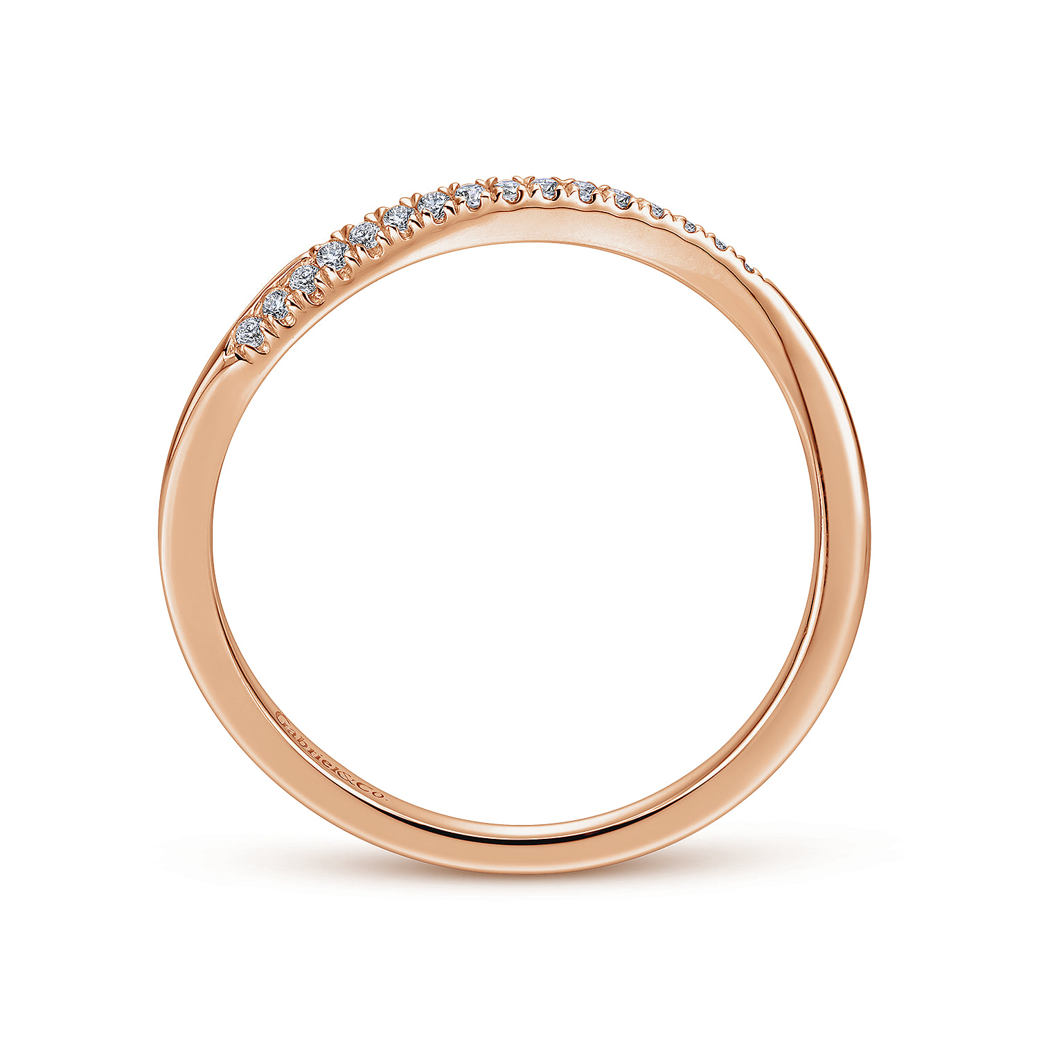 Diamond Matching Wedding Band in 14K Rose Gold, photograph 2