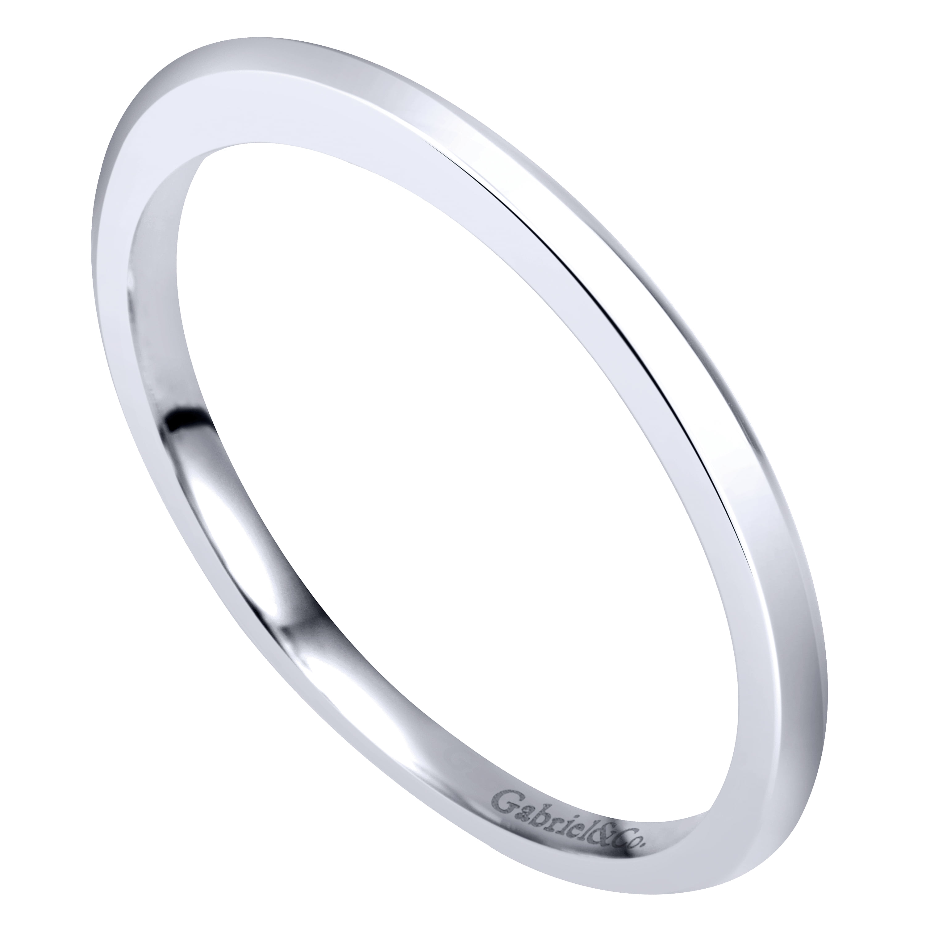 Knife Edge Matching Wedding Band in 14K White Gold, photograph 3