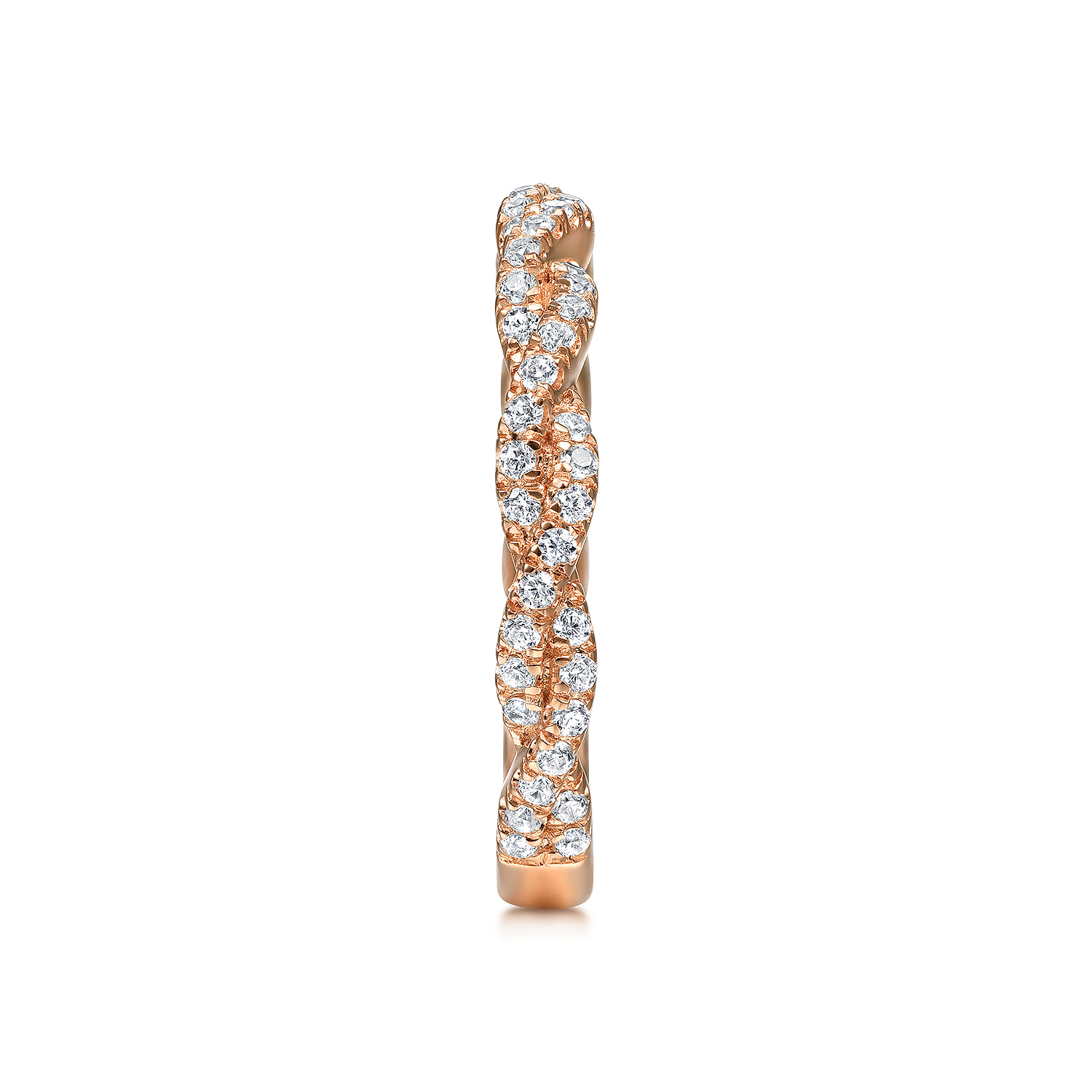 Matching Diamond Wedding Band in 14K Rose Gold, photograph 5