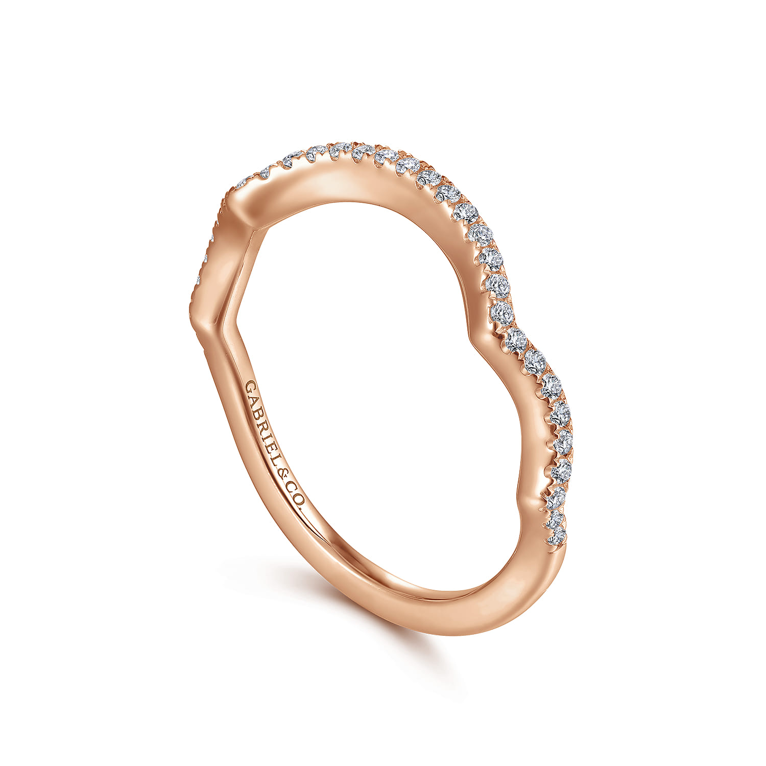 Matching Diamond Wedding Band in 14K Rose Gold, photograph 3