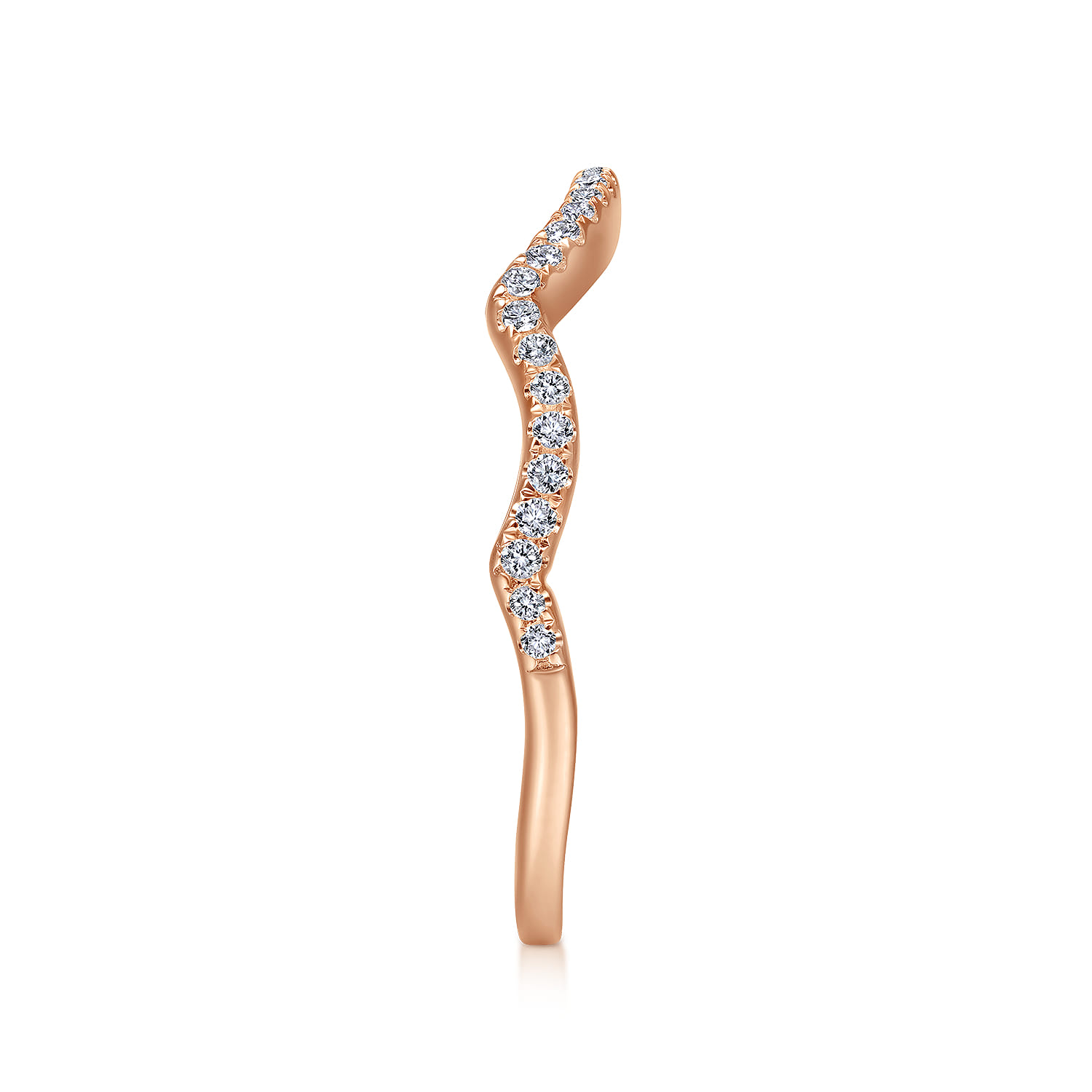 Matching Diamond Wedding Band in 14K Rose Gold, photograph 5