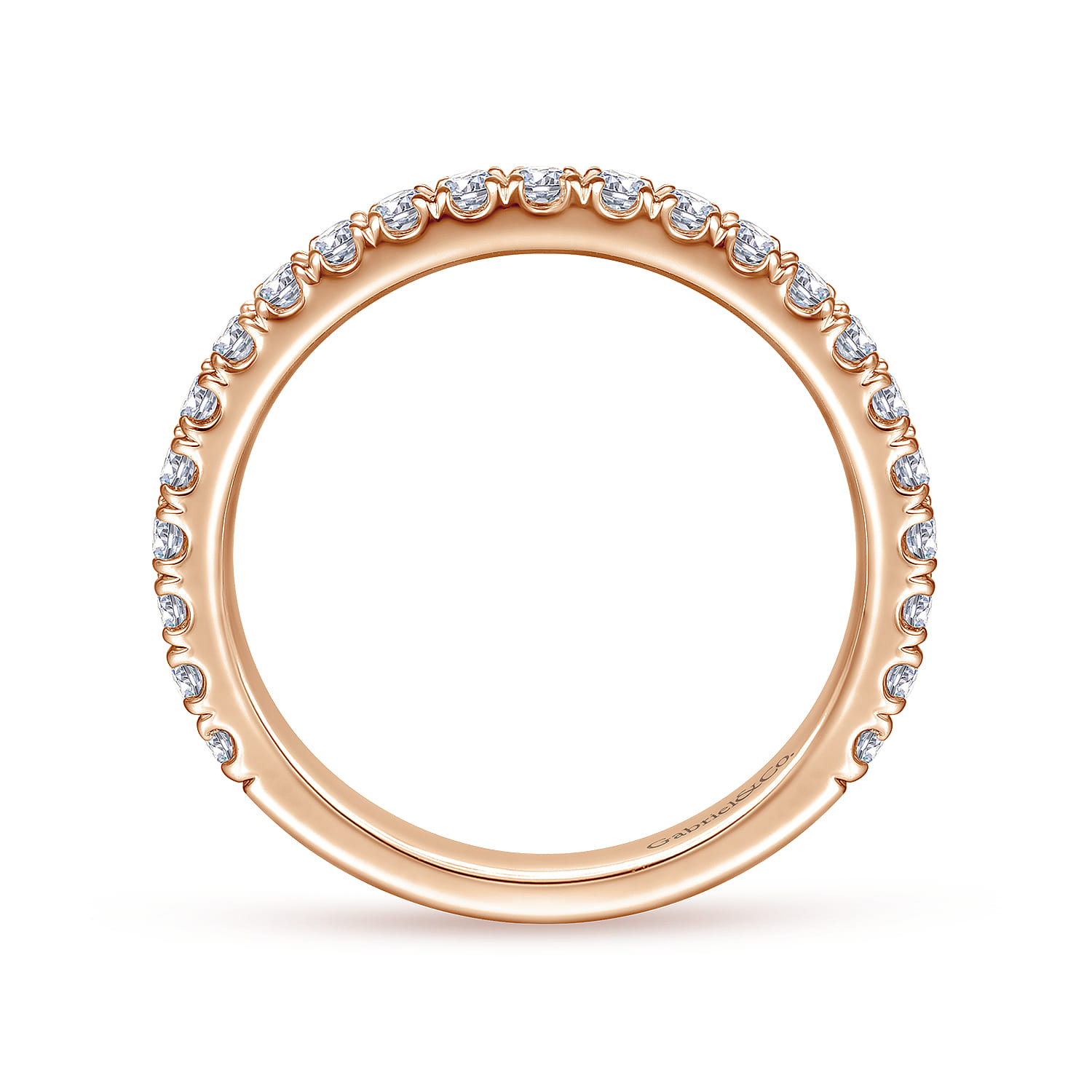 Matching Diamond Wedding Band in 14K Rose Gold, photograph 2